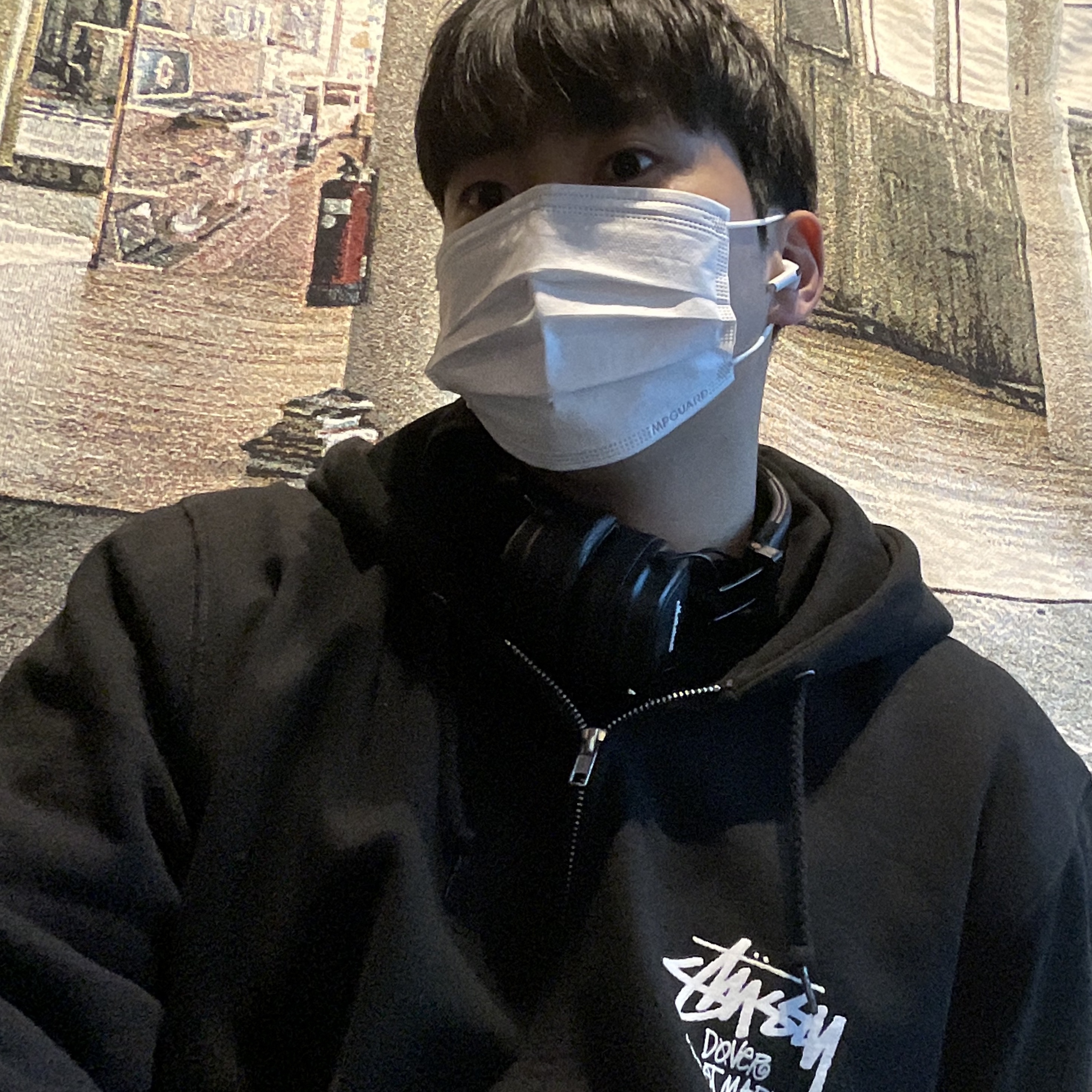Stussy Stock DSM New York Zip Hoodie Black 2021 착용 스타일 - 2