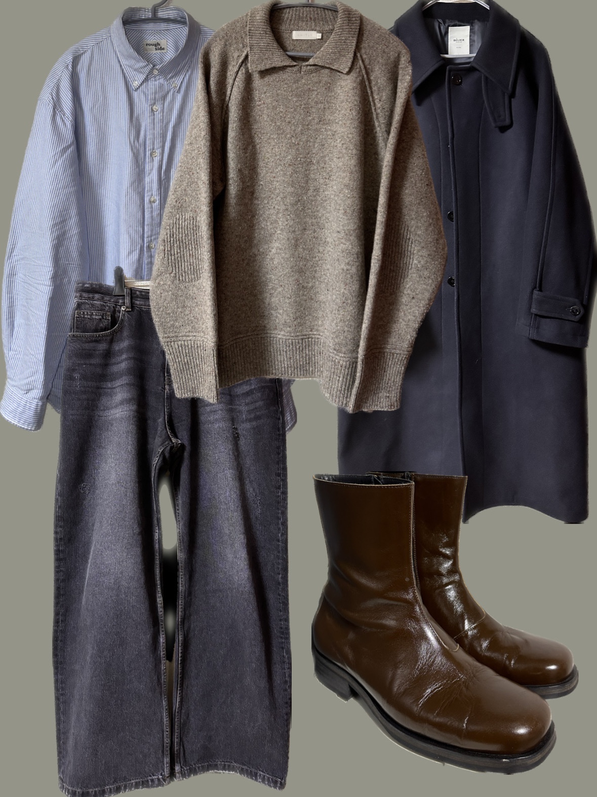Our Legacy Camion Boot Olive Leather 착용 스타일