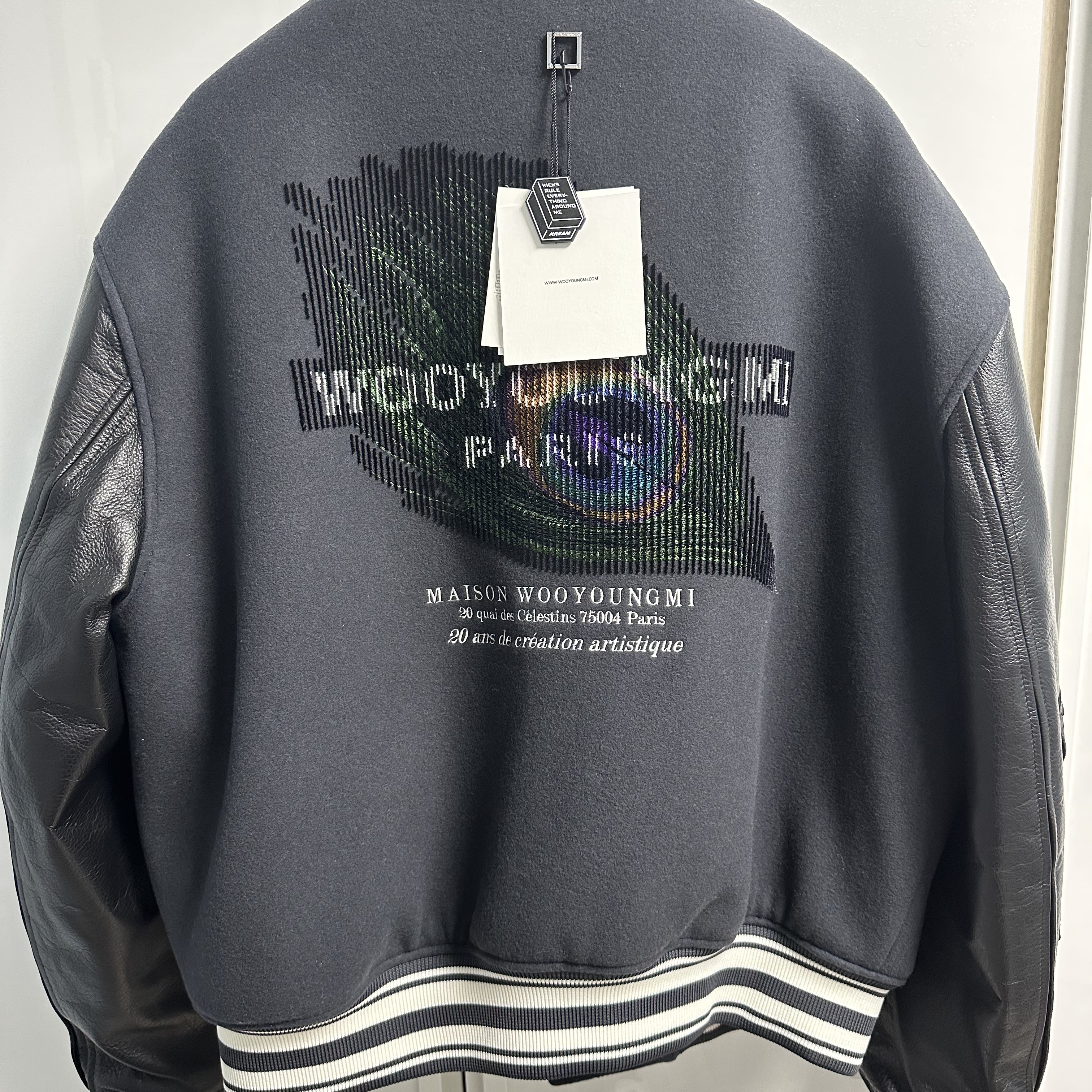 Wooyoungmi Varsity Jacket Gray - 23SS 착용 스타일 - 2