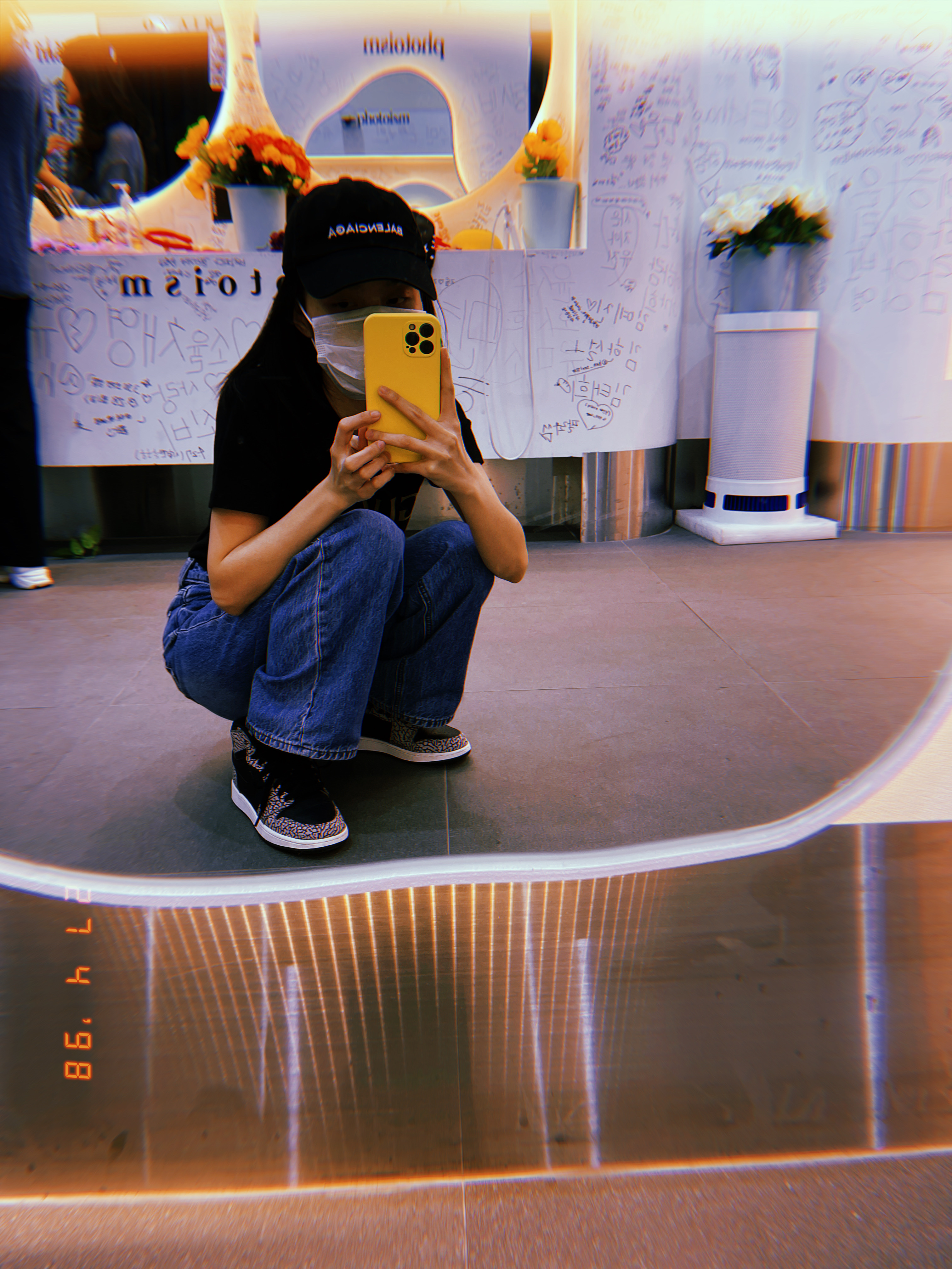 Jordan 1 Retro High Black Elephant Print 착용 스타일 - 1