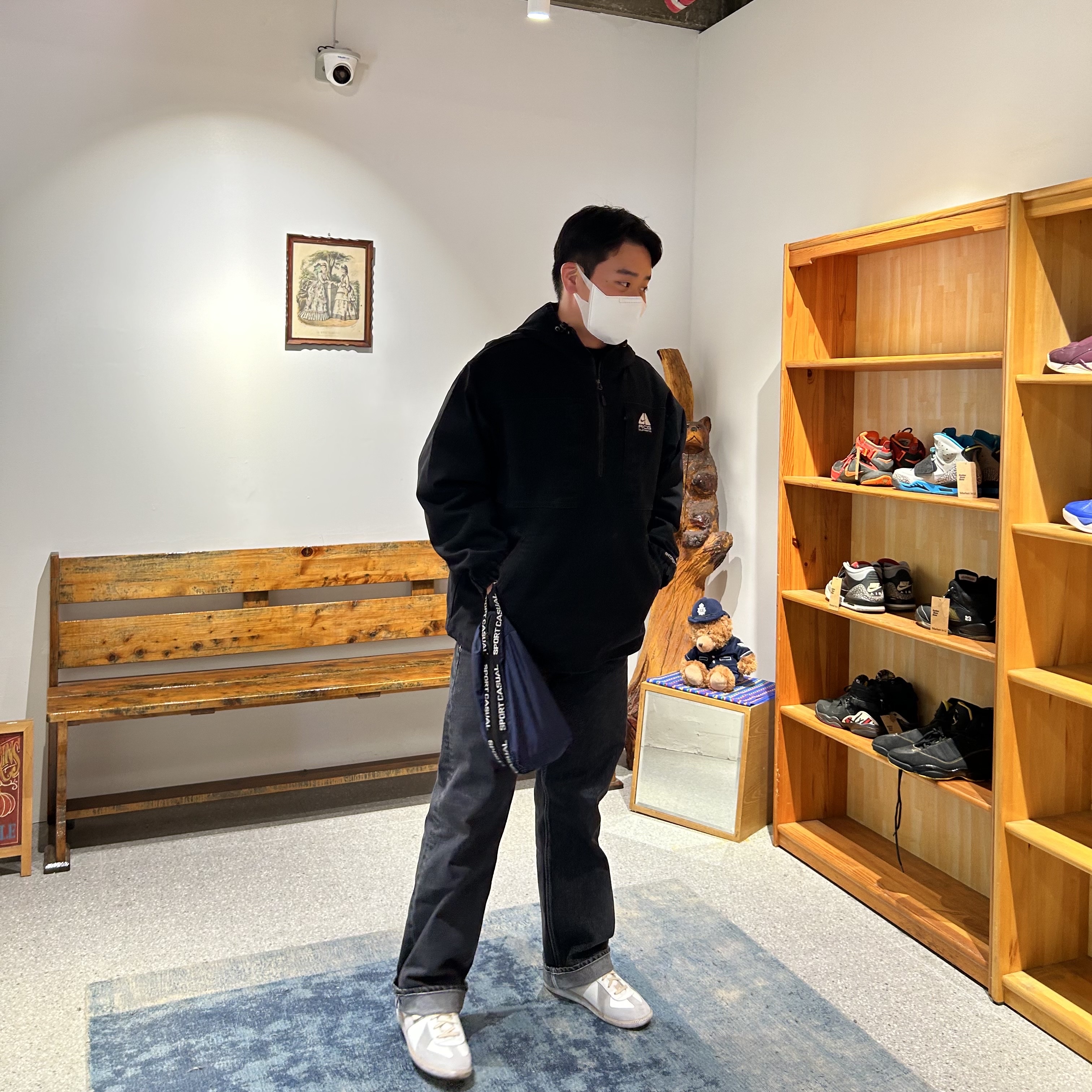 Supreme x Nike ACG Denim Pullover Black - 22FW, Maison Margiela Calfskin Replica Sneakers 착용 스타일 - 1