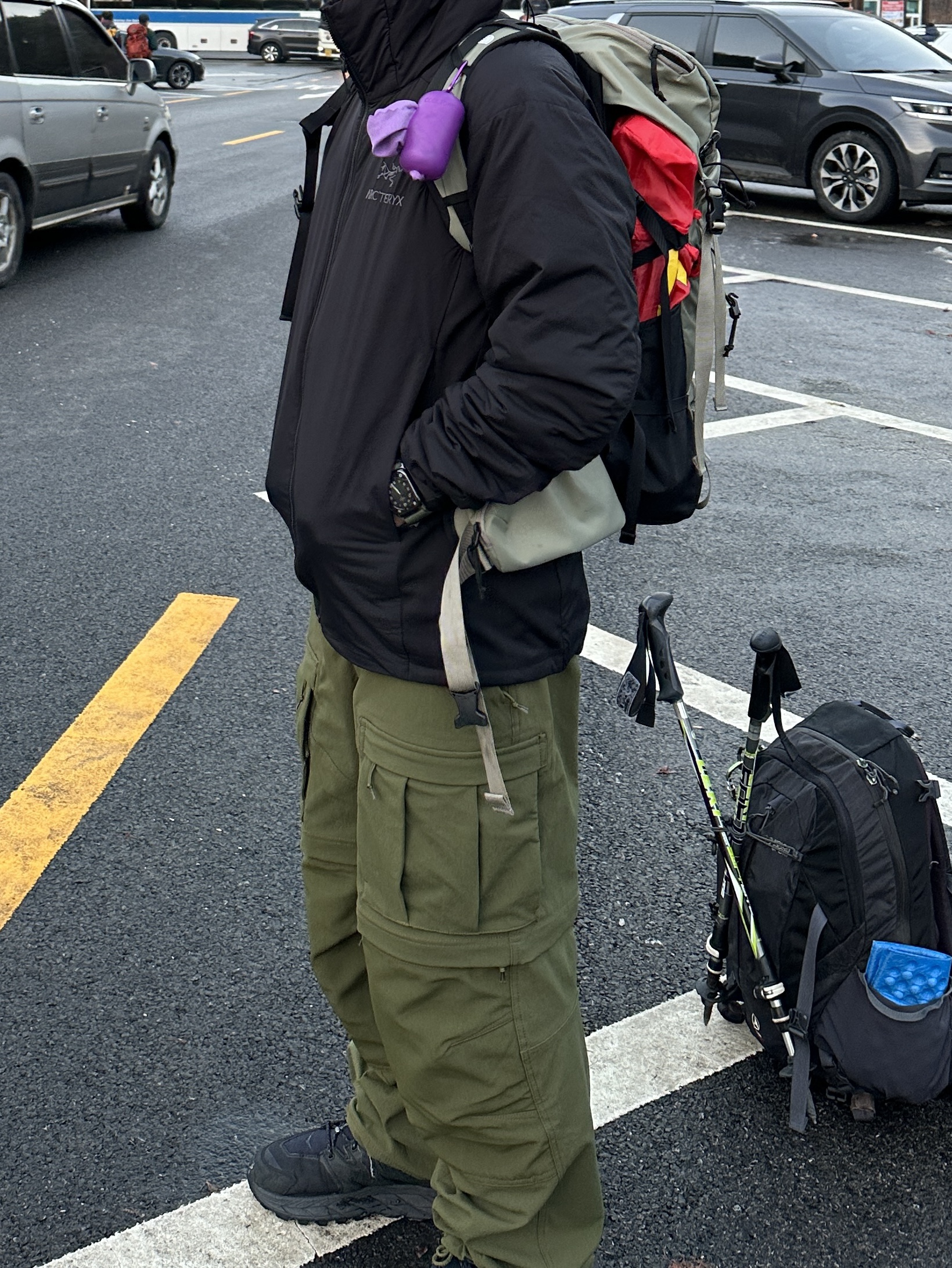 Nike ACG Smith Summit Cargo Pants Rough Green - Asia, Arc'teryx Atom LT Hoody Black 착용 스타일