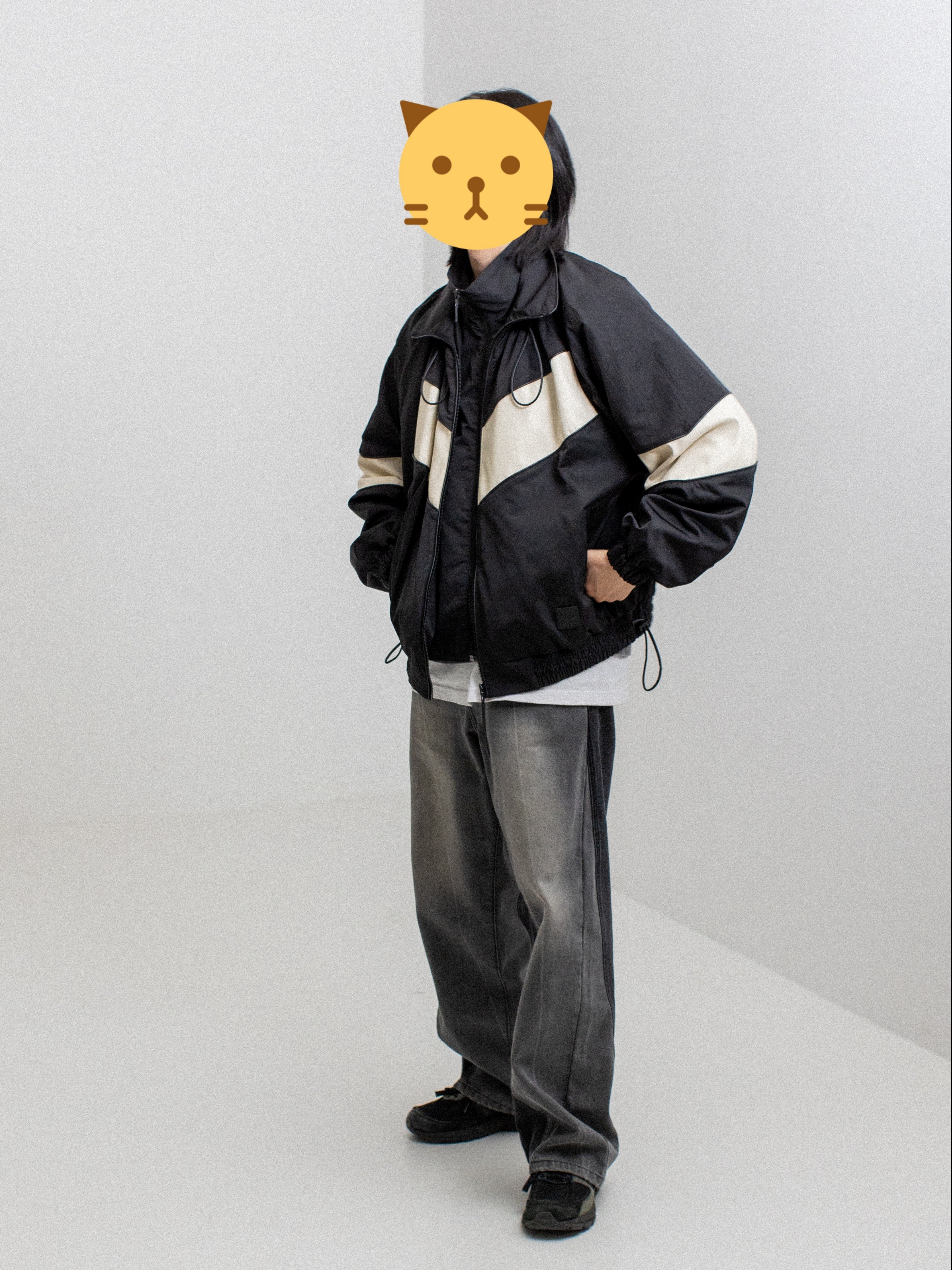 Ader Error Mem Jumper Noir, New Balance x Engineered Garments 990v5 Made in USA Black 착용 스타일 - 2
