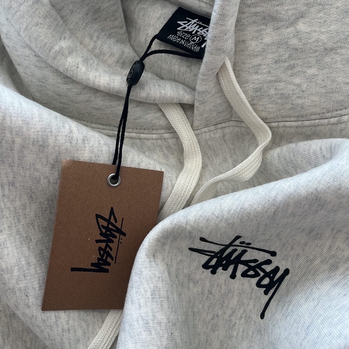 Stussy Basic Stussy Hoodie Ash Heather 2022 착용 스타일