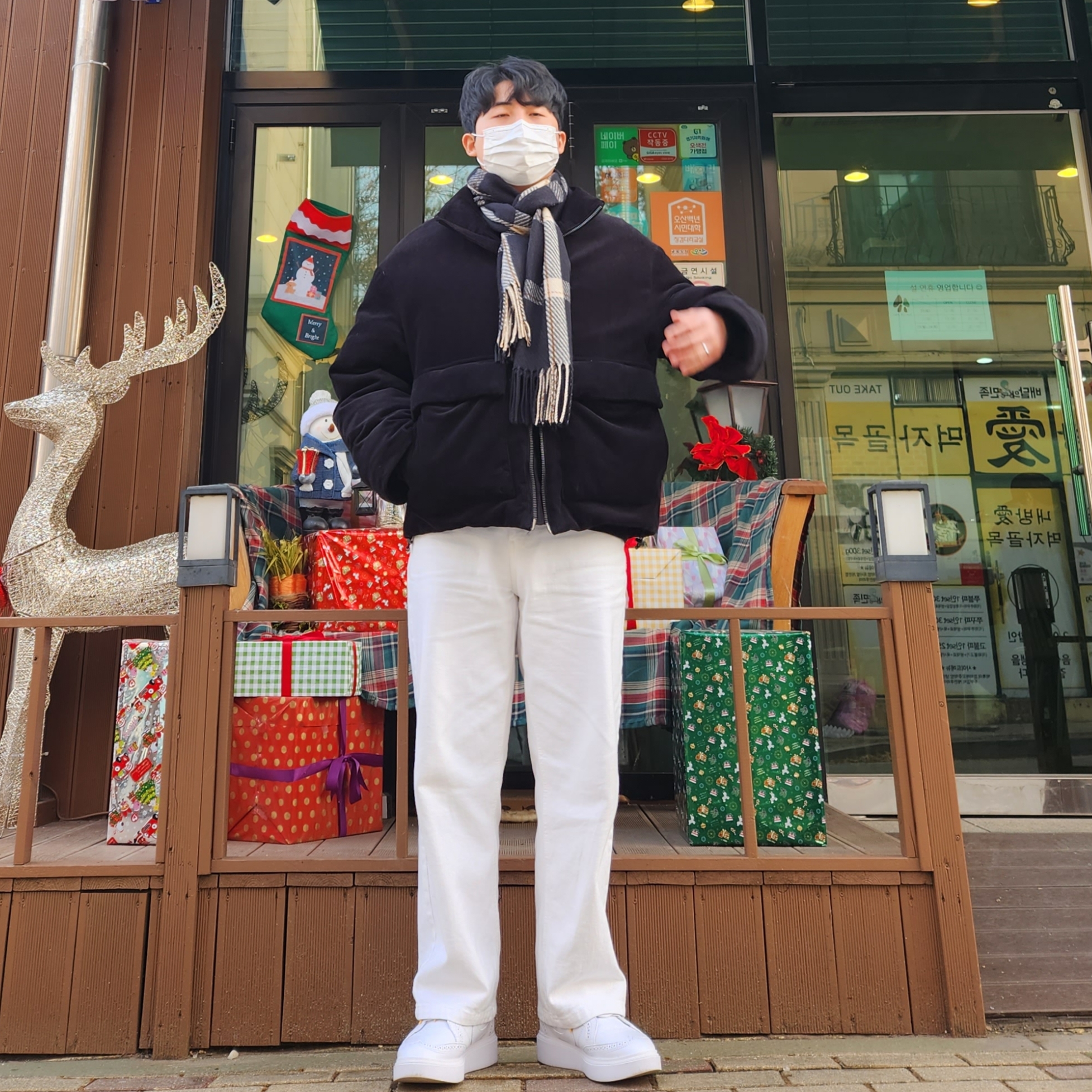 Nike x Peaceminusone Kwondo1 White 착용 스타일
