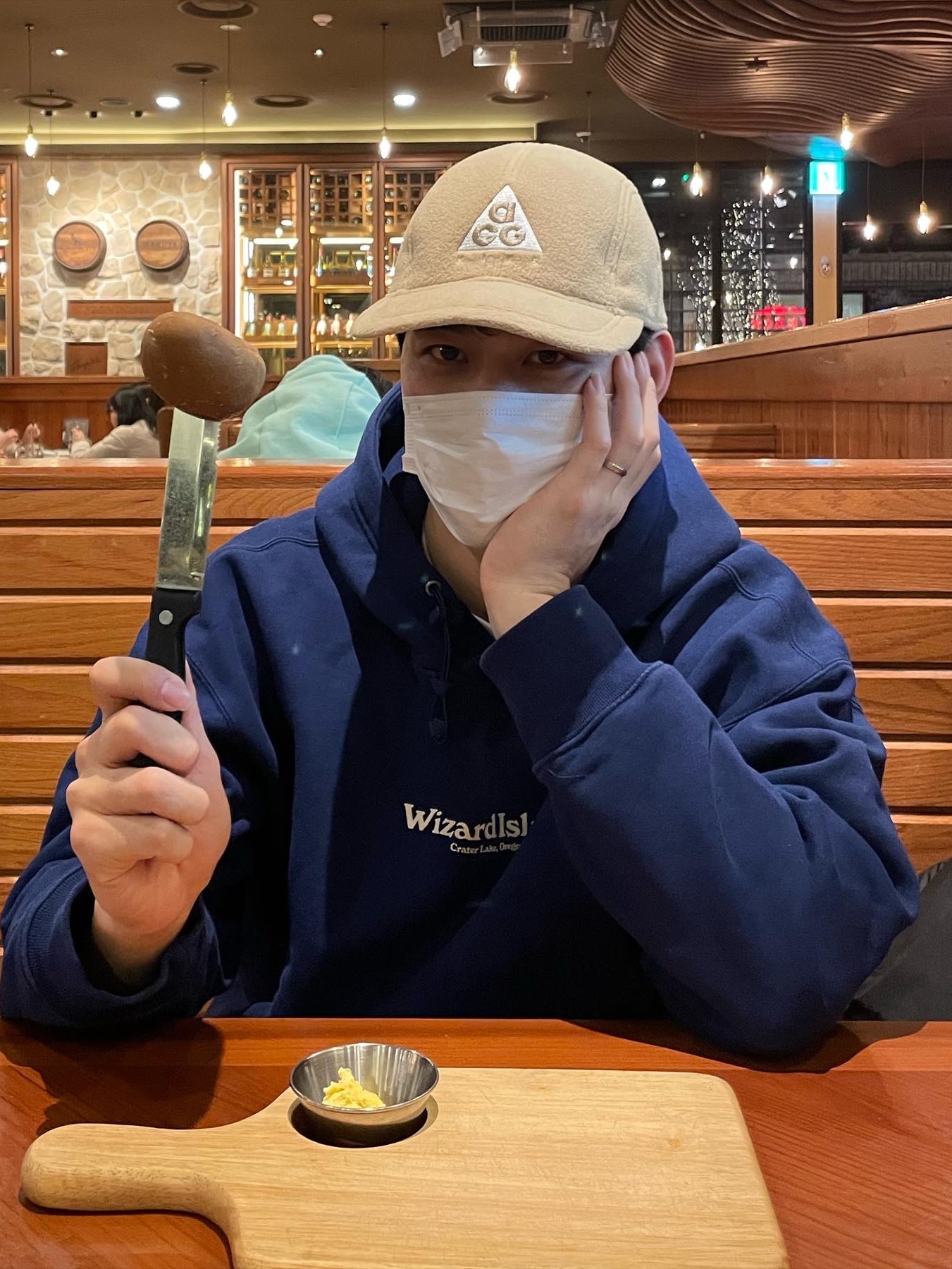 Nike ACG AW84 Fleece Cap Parachute Beige, Nike NRG ACG Hoodie Wizard Blue Void - Asia 착용 스타일 - 1