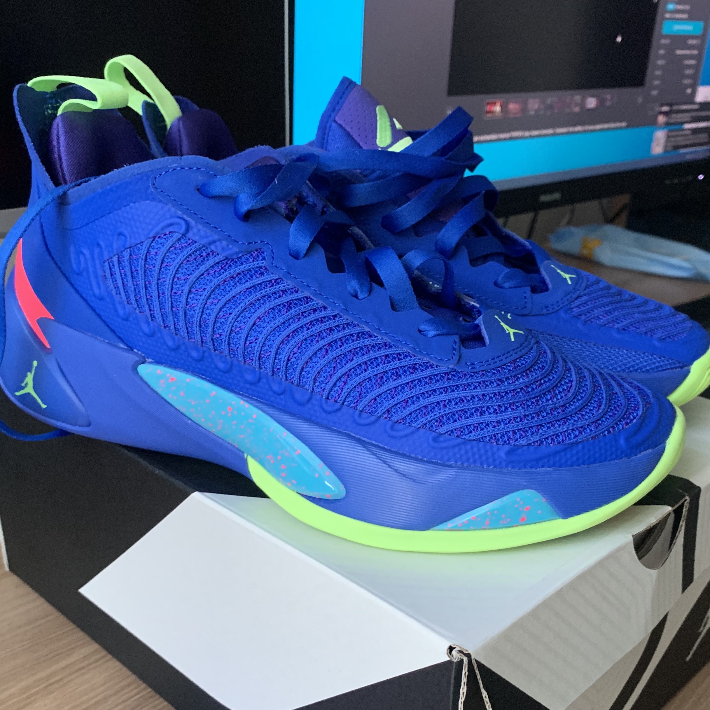 Jordan Luka 1 PF Racer Blue Ghost Green 착용 스타일 - 3