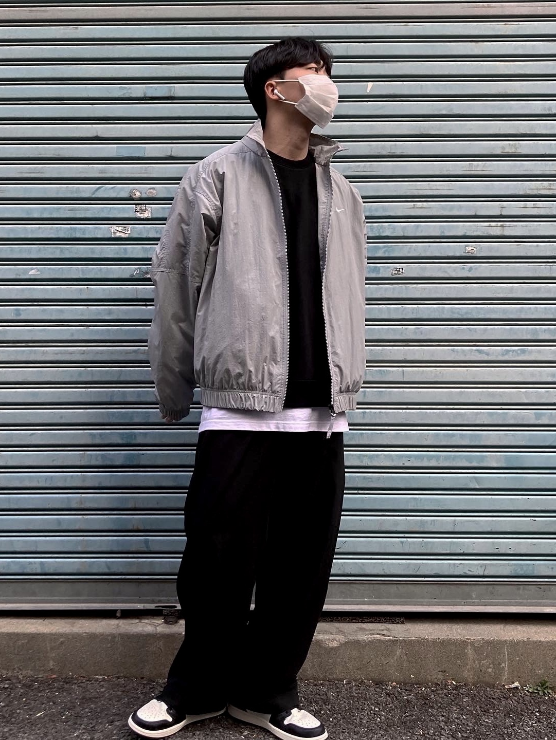 Nike M NRG Track Jacket Grey 착용 스타일