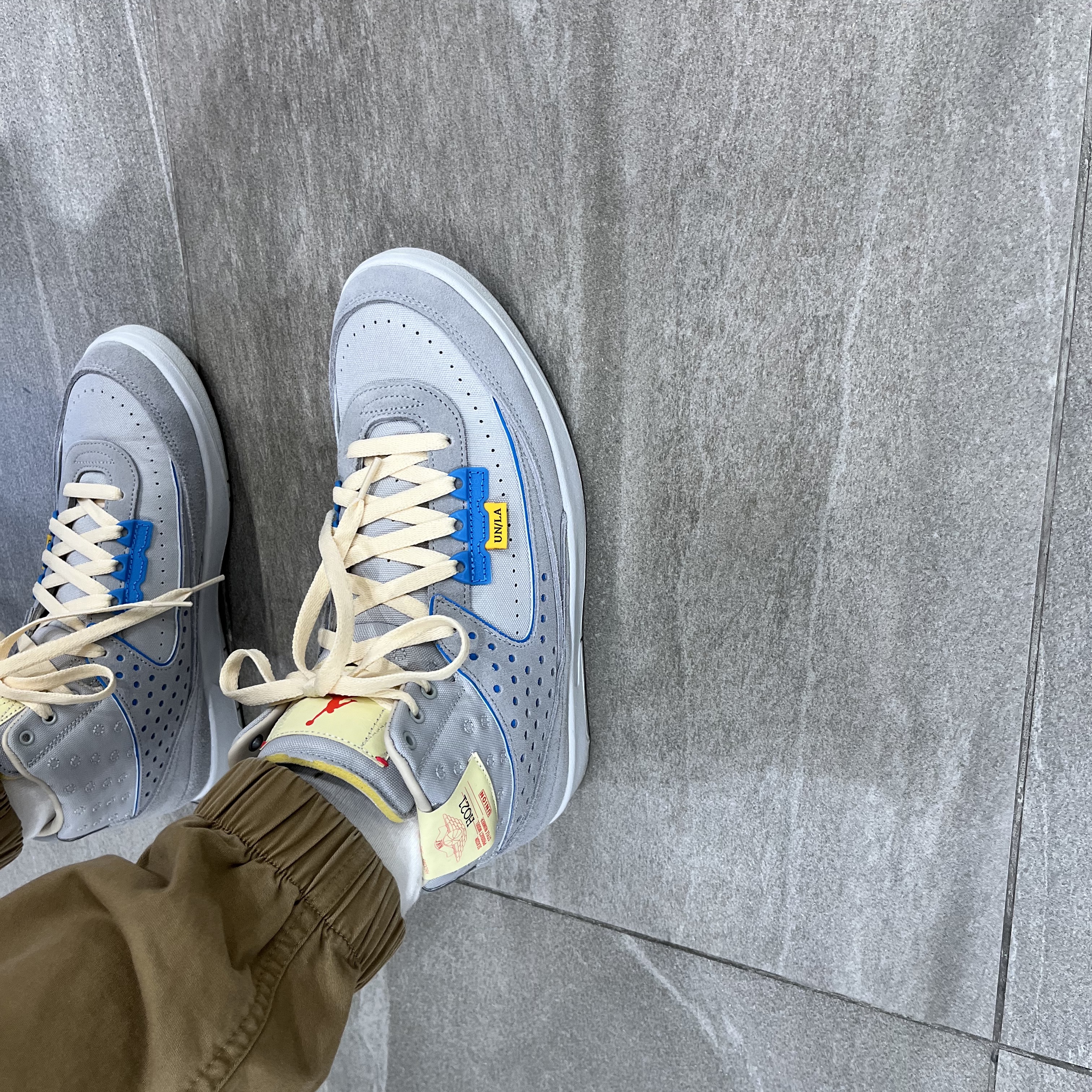 Jordan 2 x Union Retro SP Grey Fog 착용 스타일 - 4