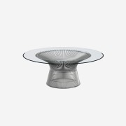 Knoll Platner Coffee Table Nickel Clear Glass 1070mm