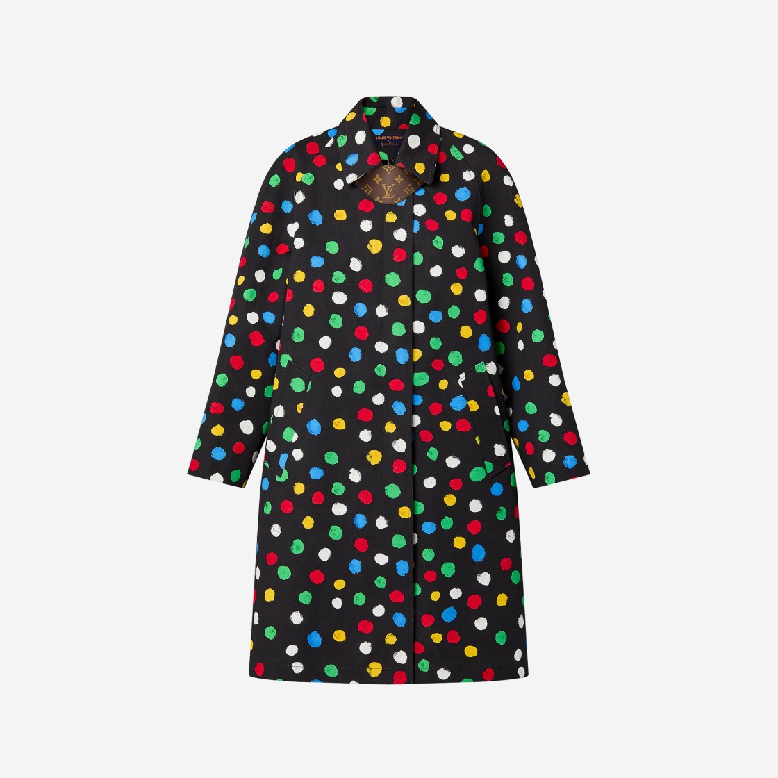 (W) Louis Vuitton x YK Painted Dots Trench Coat Black 상세 이미지 1