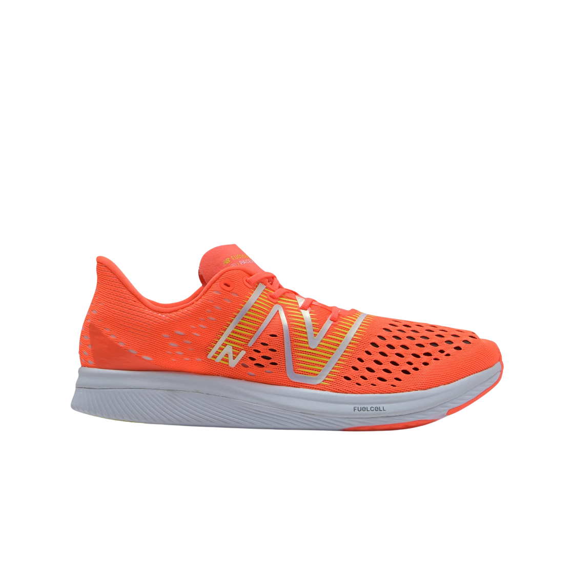 (W) 뉴발란스 퓨어셀 SC 페이서 오렌지 옐로우 - B 스탠다드((W) New Balance Fuelcell SC Pacer Orange Yellow - B Standard) - 1