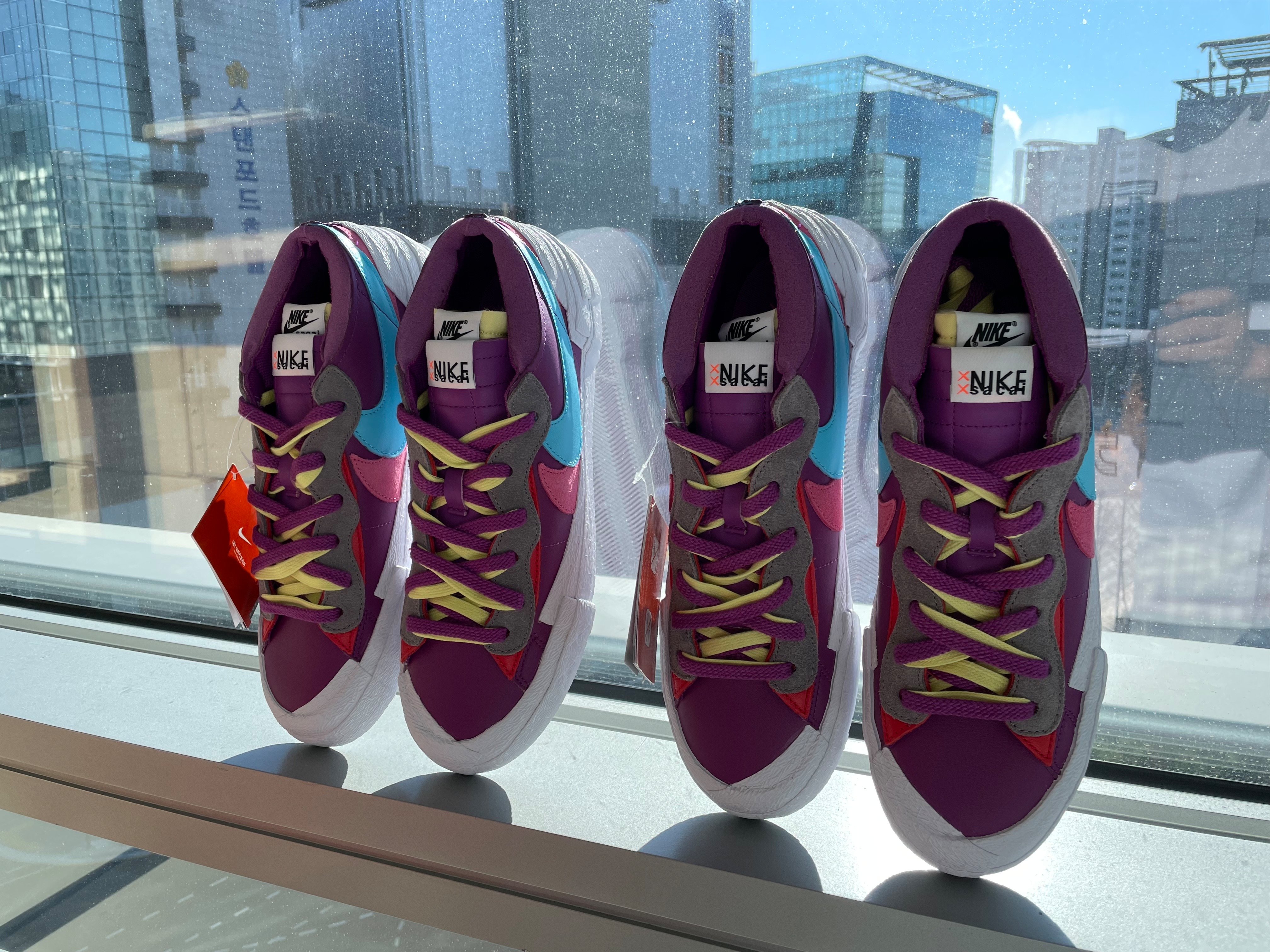 Nike x Sacai x Kaws Blazer Low Purple Dusk 착용 스타일