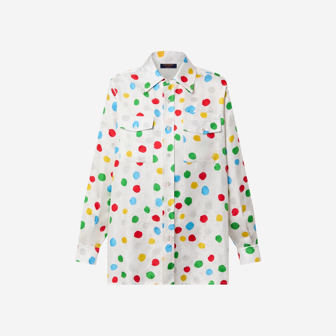 (W) Louis Vuitton x YK Painted Dots Masculine Shirt White 상세 이미지 1