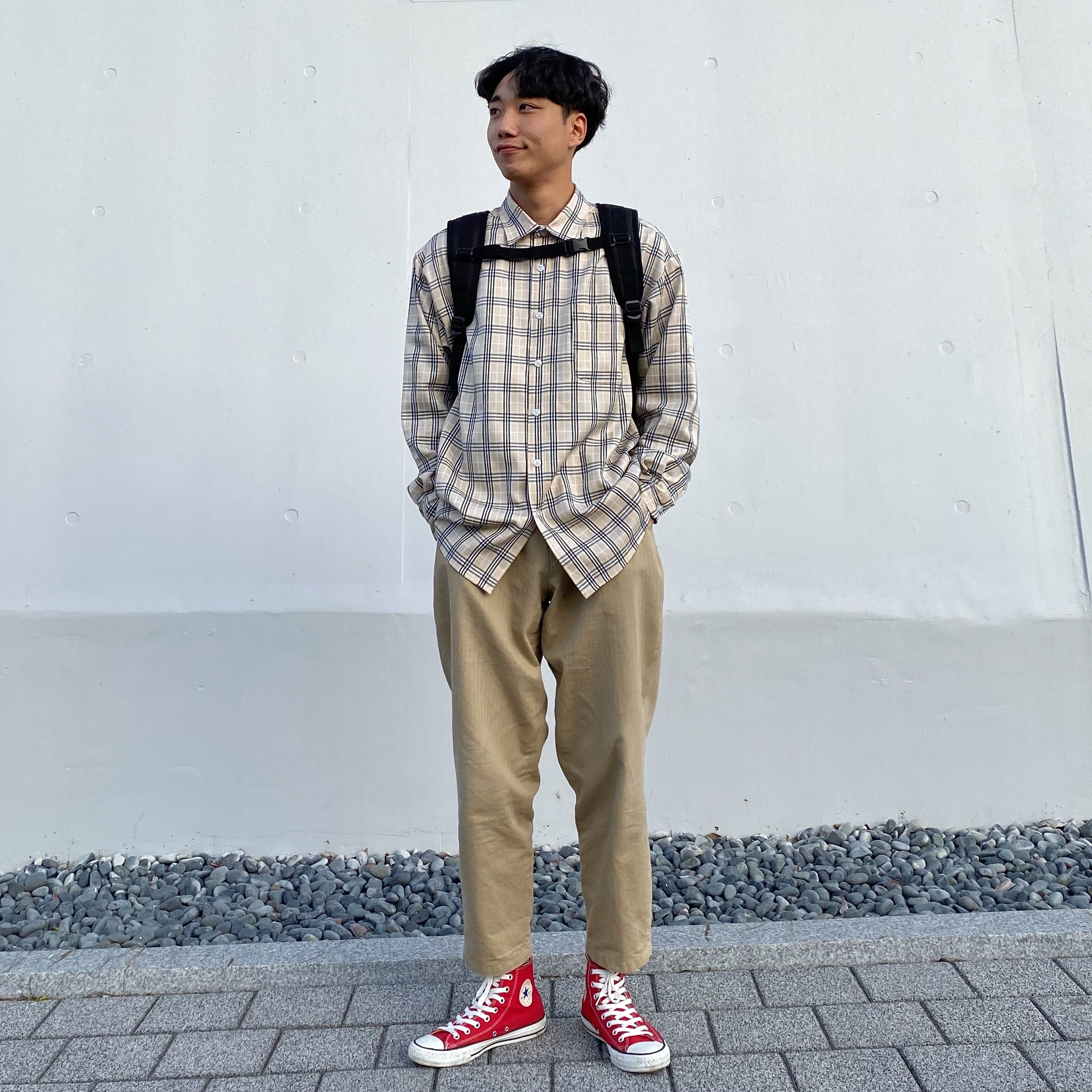Converse Chuck Taylor All Star Core High Red 착용 스타일
