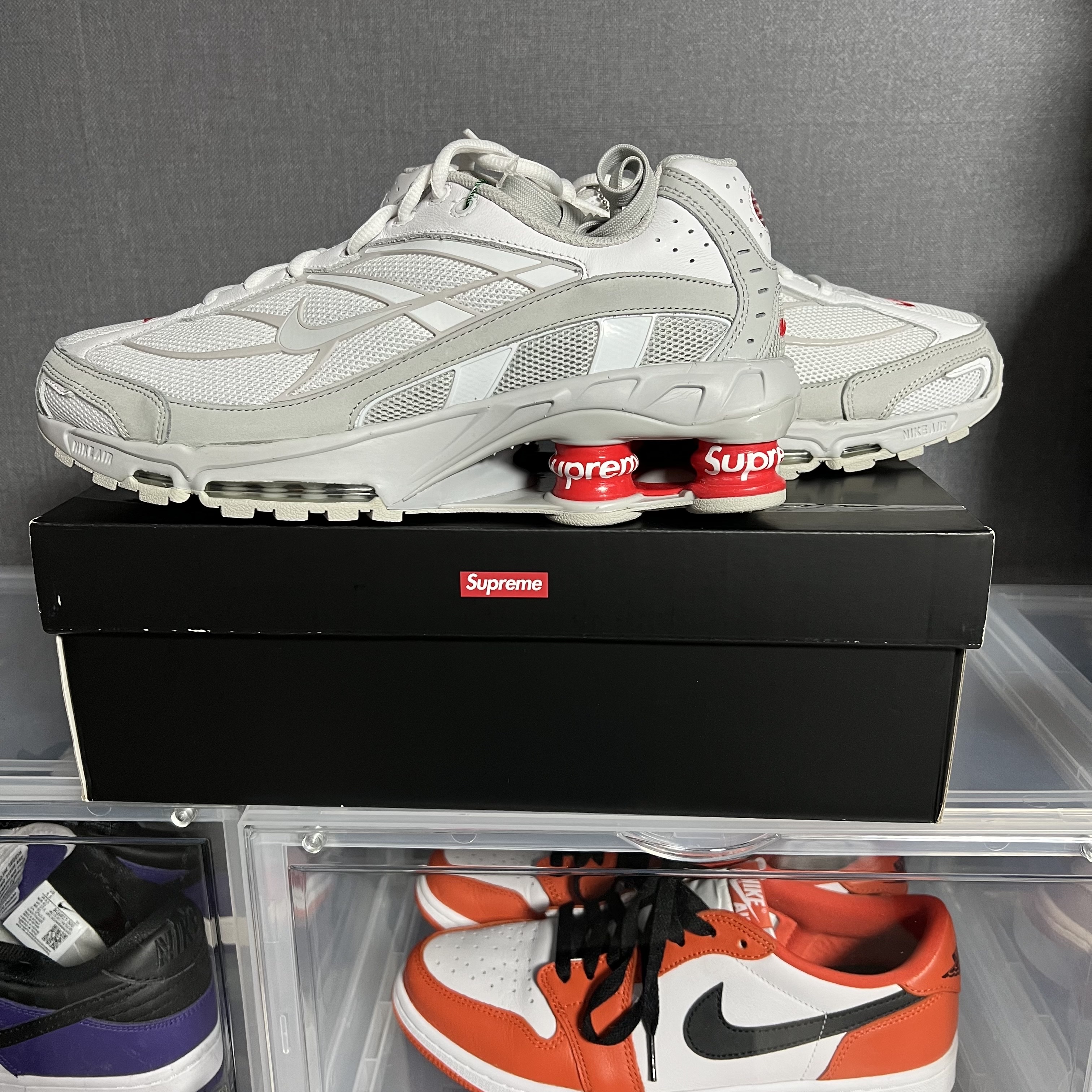 Nike x Supreme Shox Ride 2 SP White 착용 스타일