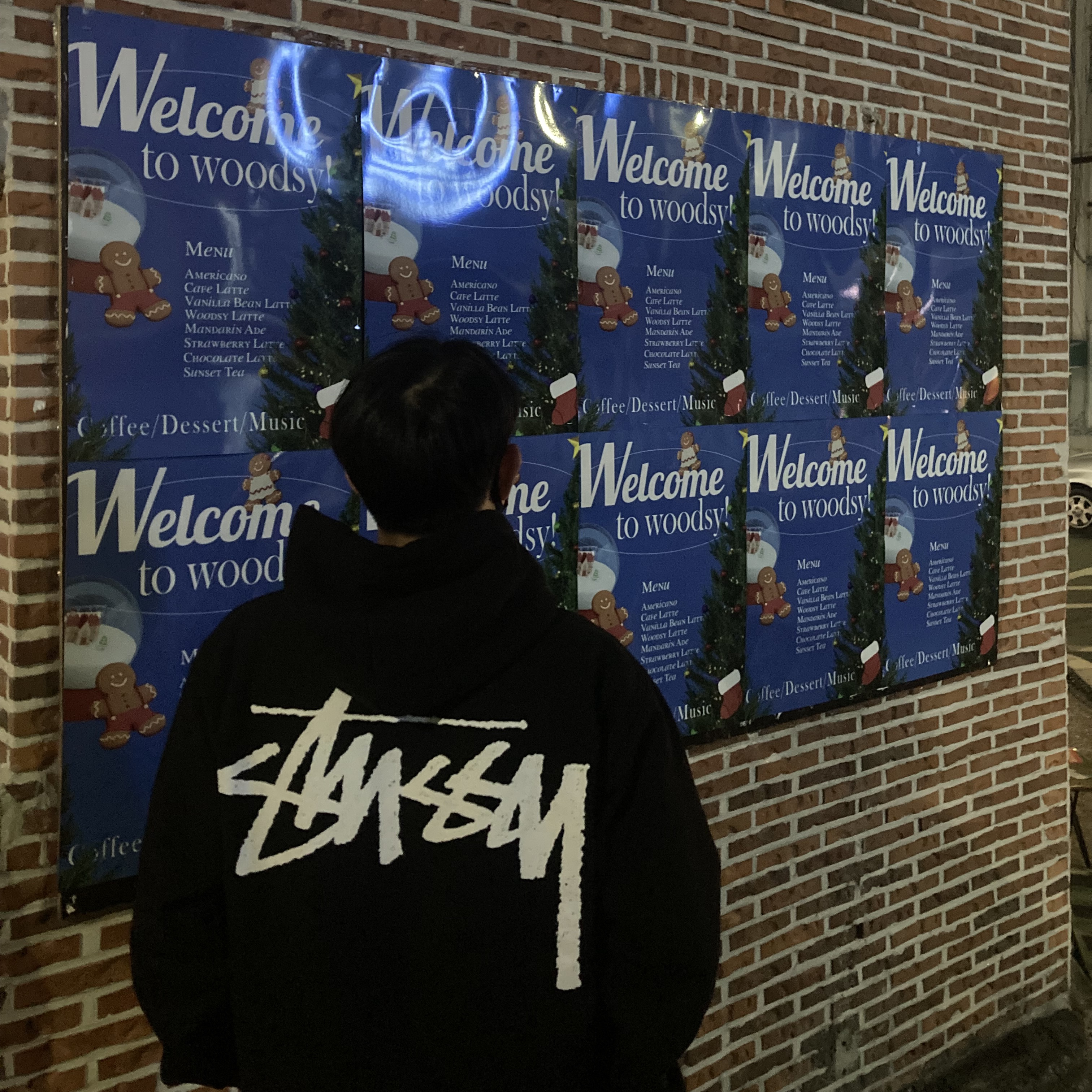Stussy Big Stock Hoodie Black 착용 스타일