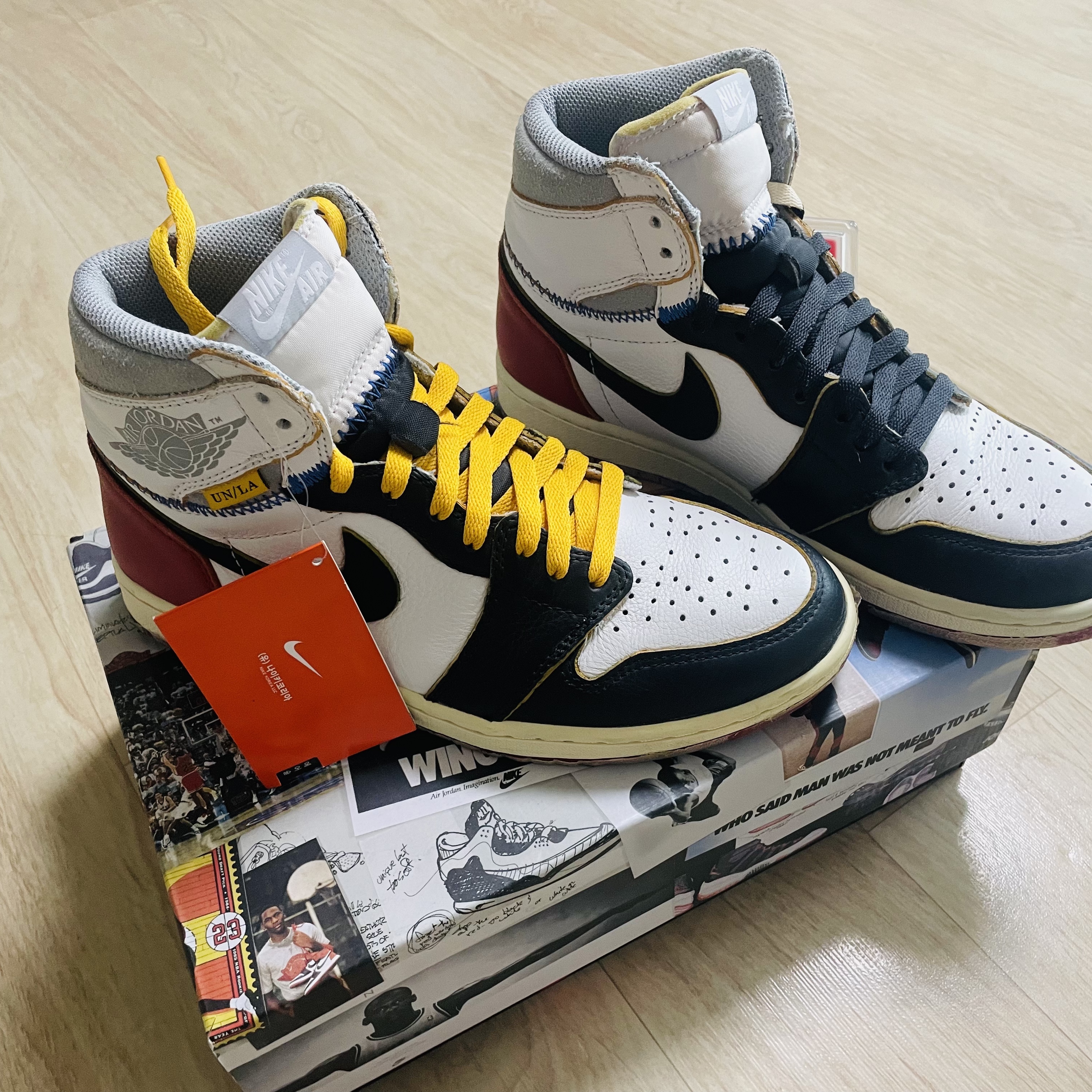 Jordan 1 Retro High OG Chicago 2015, Jordan 1 x Union Retro High Black Toe 착용 스타일 - 2