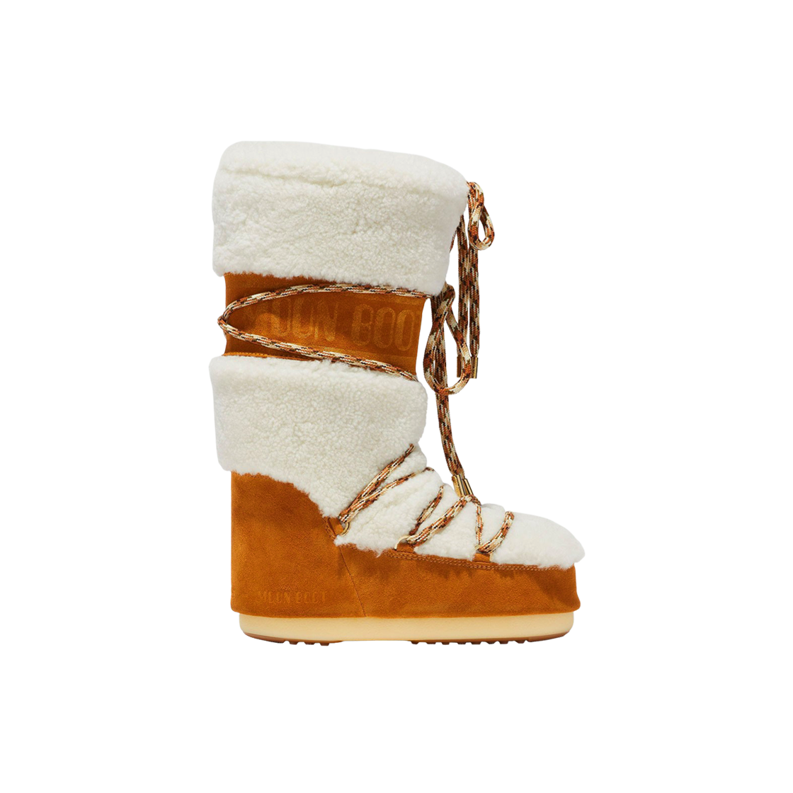 (W) 문부츠 아이콘 크림 셔링 부츠 골드((W) Moon Boot Icon Cream Shearing Boots Gold)