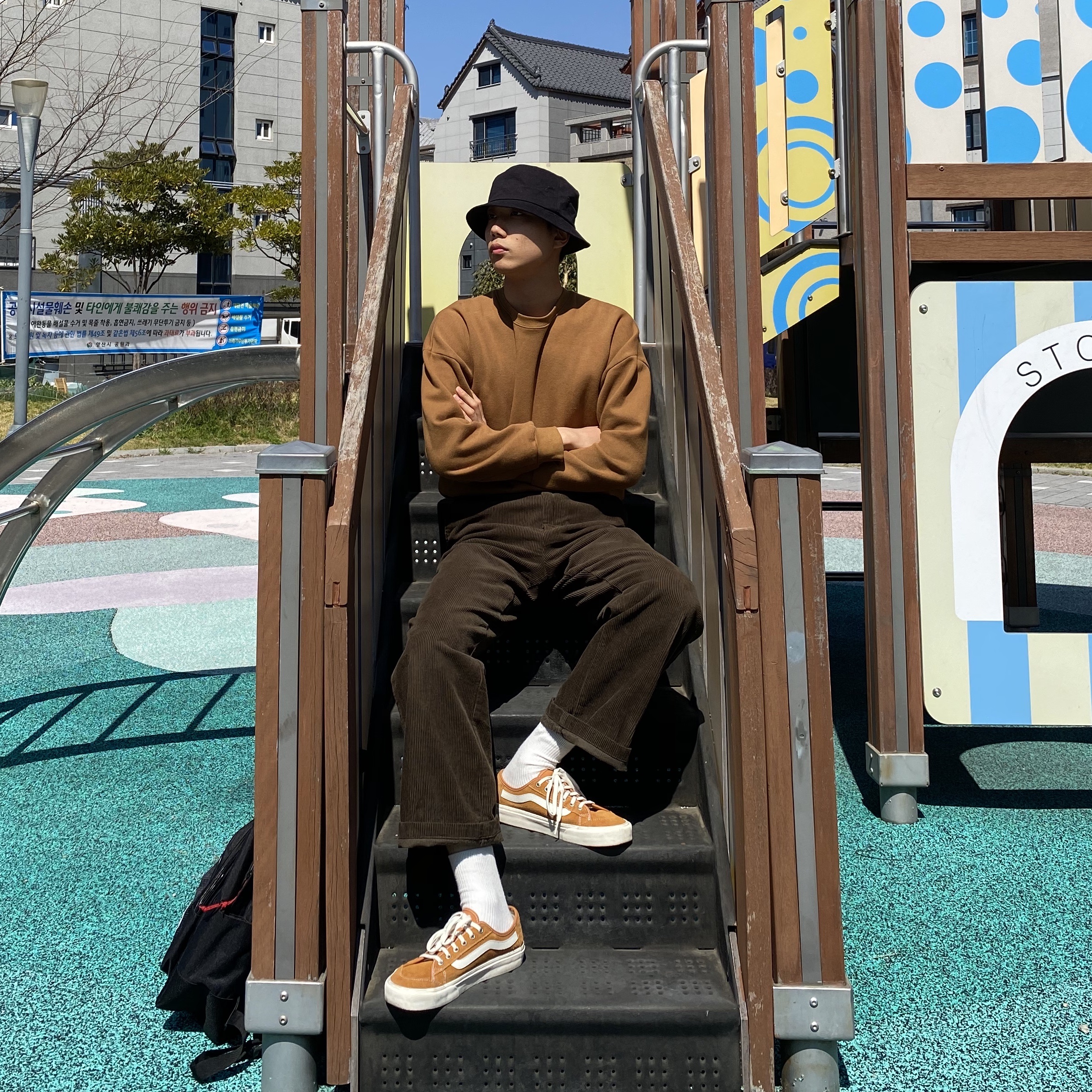 Vans Vault OG Style 36 LX Red Orange 착용 스타일