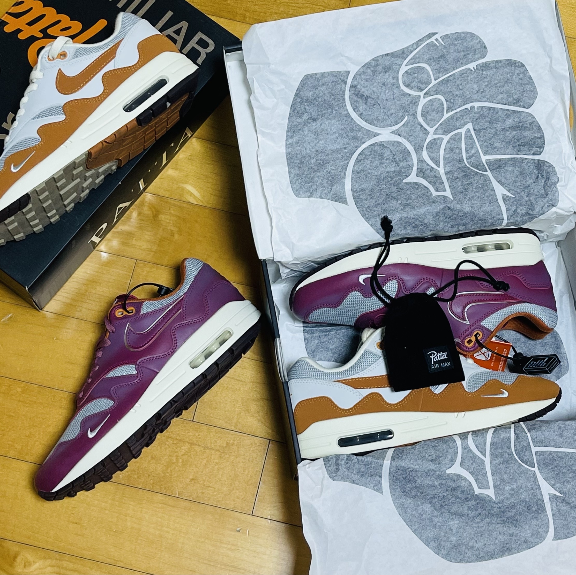 Nike x Patta Air Max 1 Night Maroon 착용 스타일