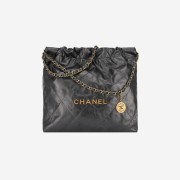 Chanel 22 Medium Handbag Metallic Calfskin & Gold Ruthenium