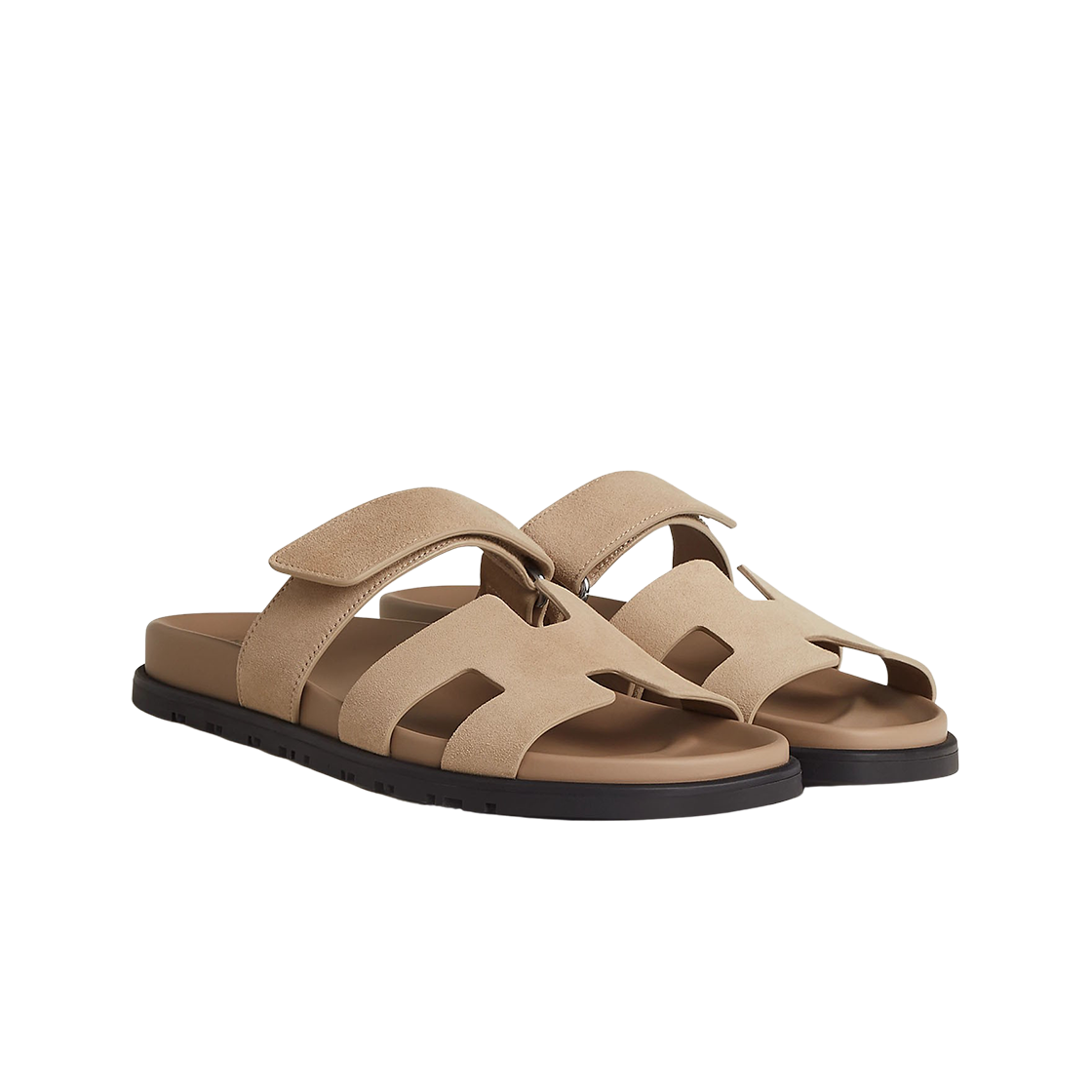 (W) 에르메스 시프레 샌들 스웨이드 고트스킨 & 베쥬 아흐질((W) Hermes Chypre Sandal Suede Goatskin & Beige Argile) - 2
