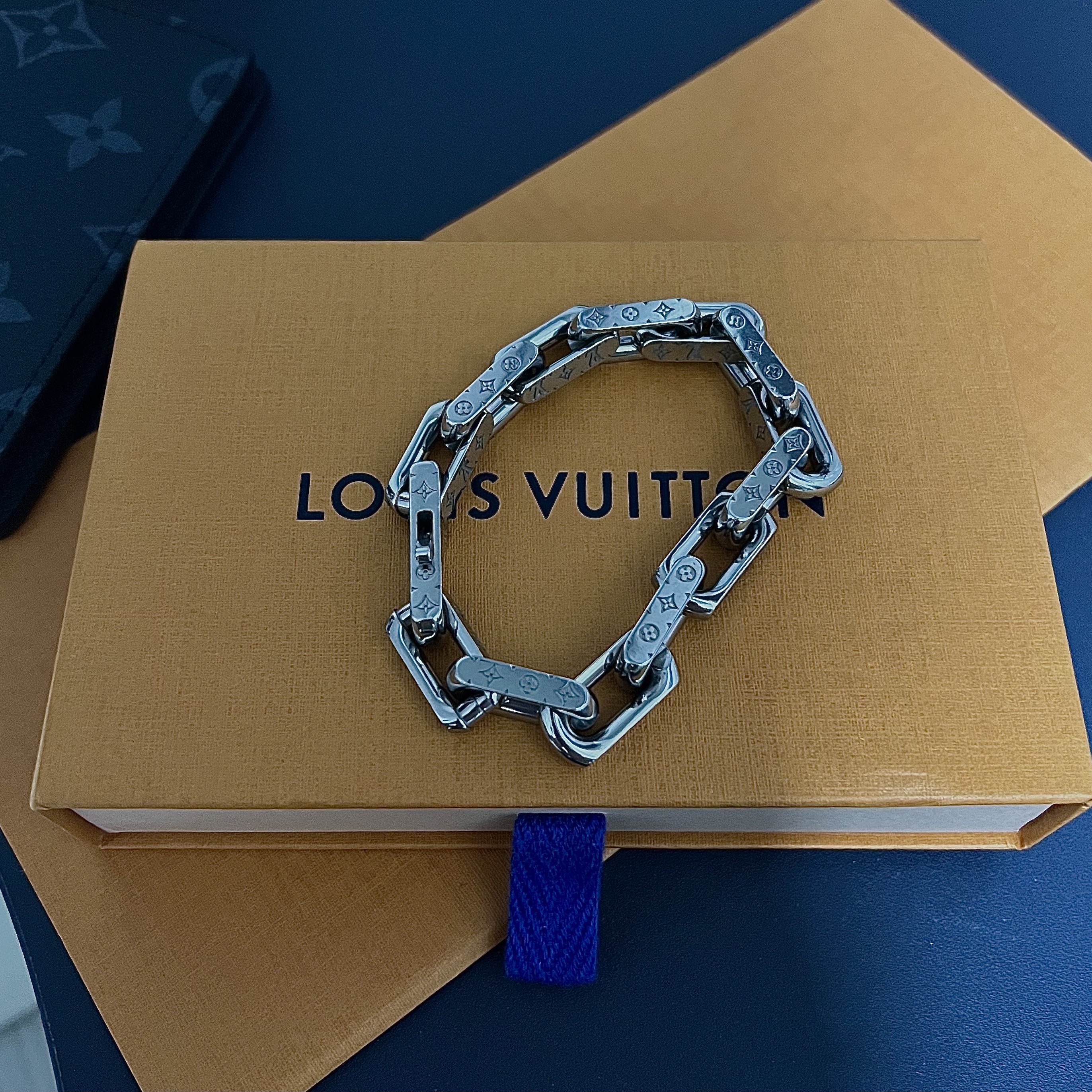Louis Vuitton Monogram Chain Bracelet Silver, Louis Vuitton Pocket Organizer Monogram Eclipse 착용 스타일