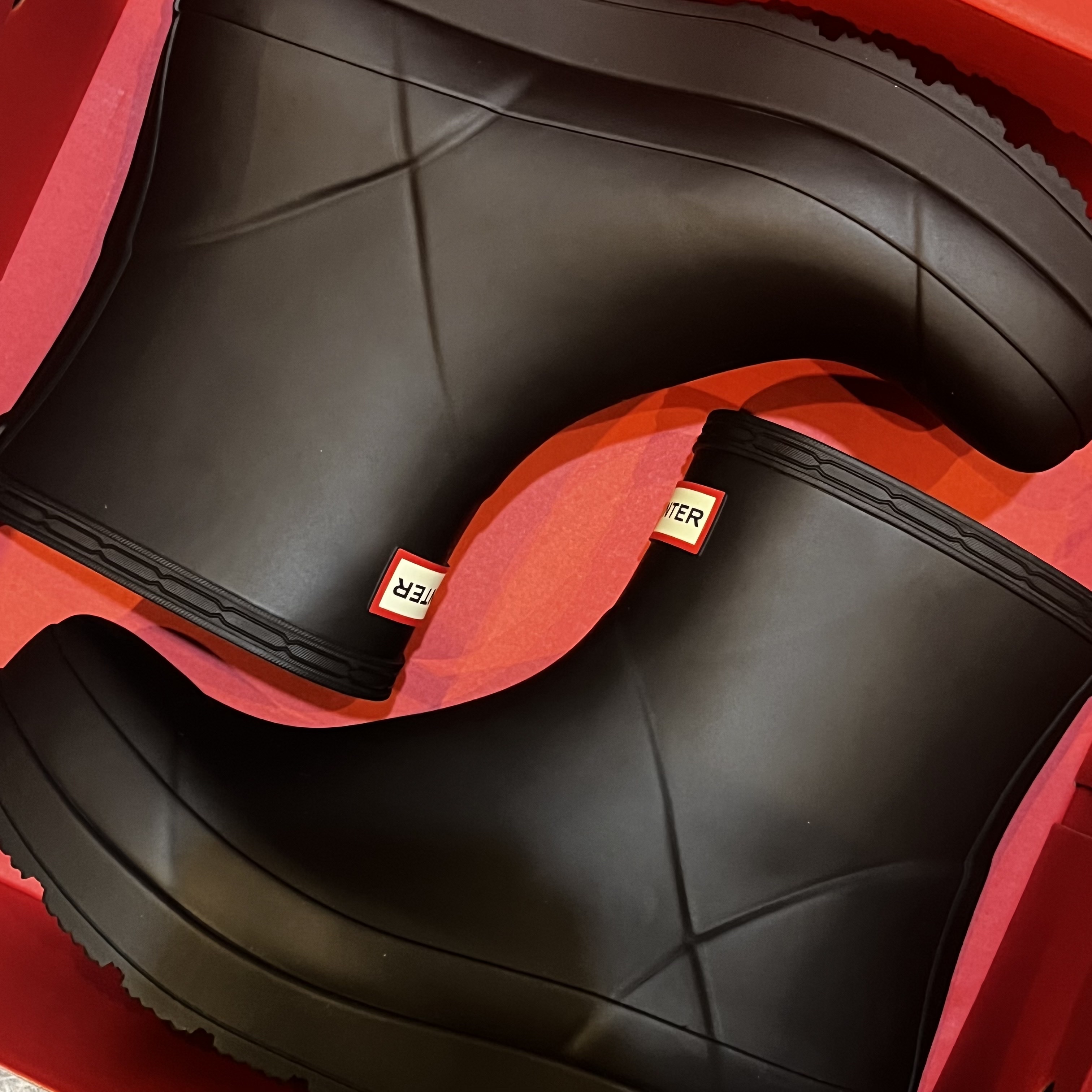 Hunter Play Short Wellington Boots Black 착용 스타일
