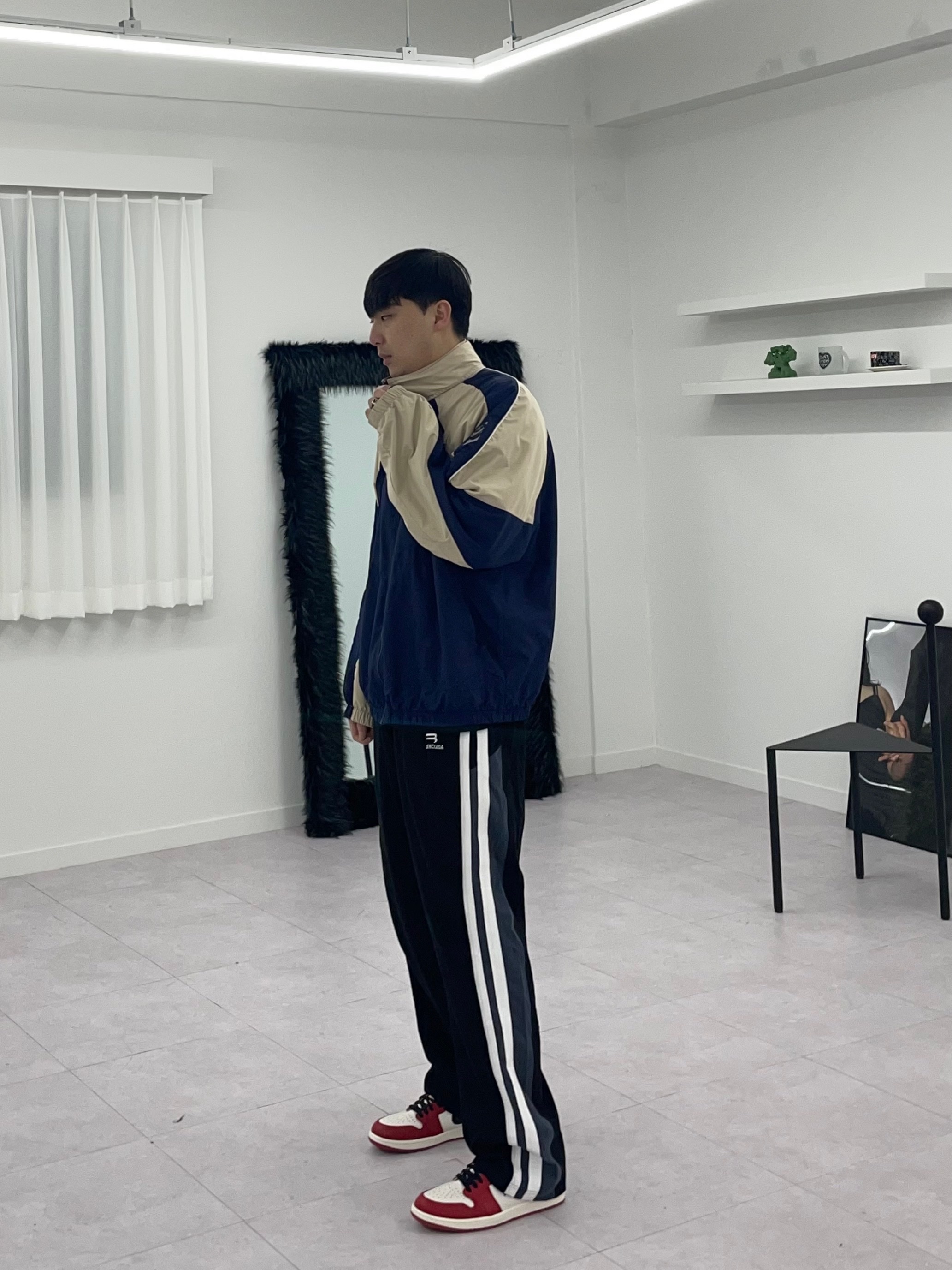 Nike x Cav Empt Track Jacket Navy, Jordan 1 Retro High OG Chicago 2022 착용 스타일