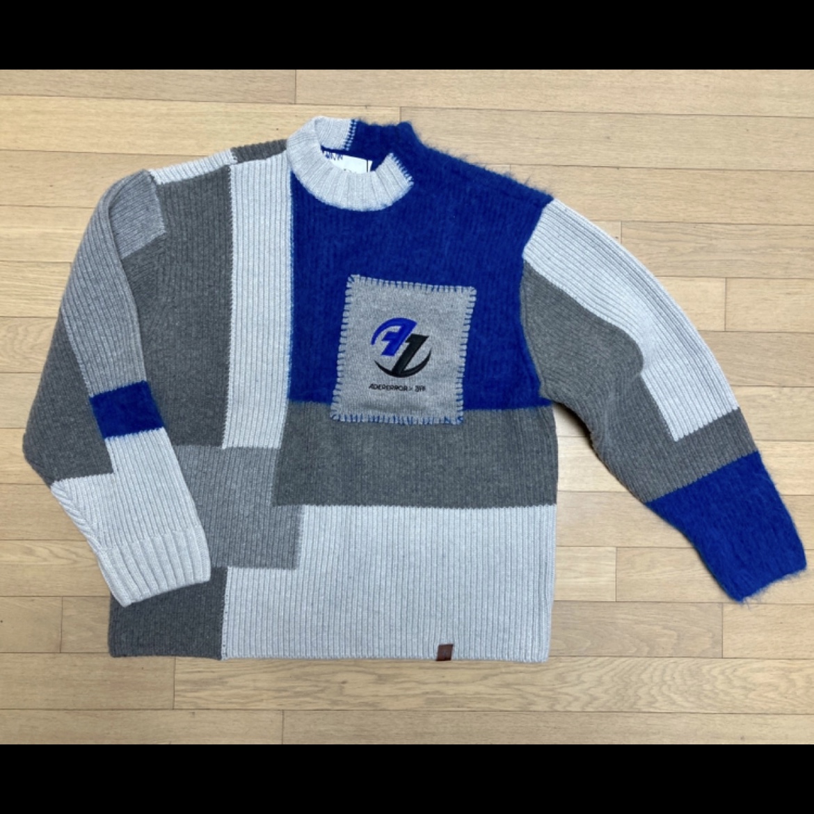 Zara x Ader Error Patchwork Oversize Knit Sweater Multicolor 착용 스타일