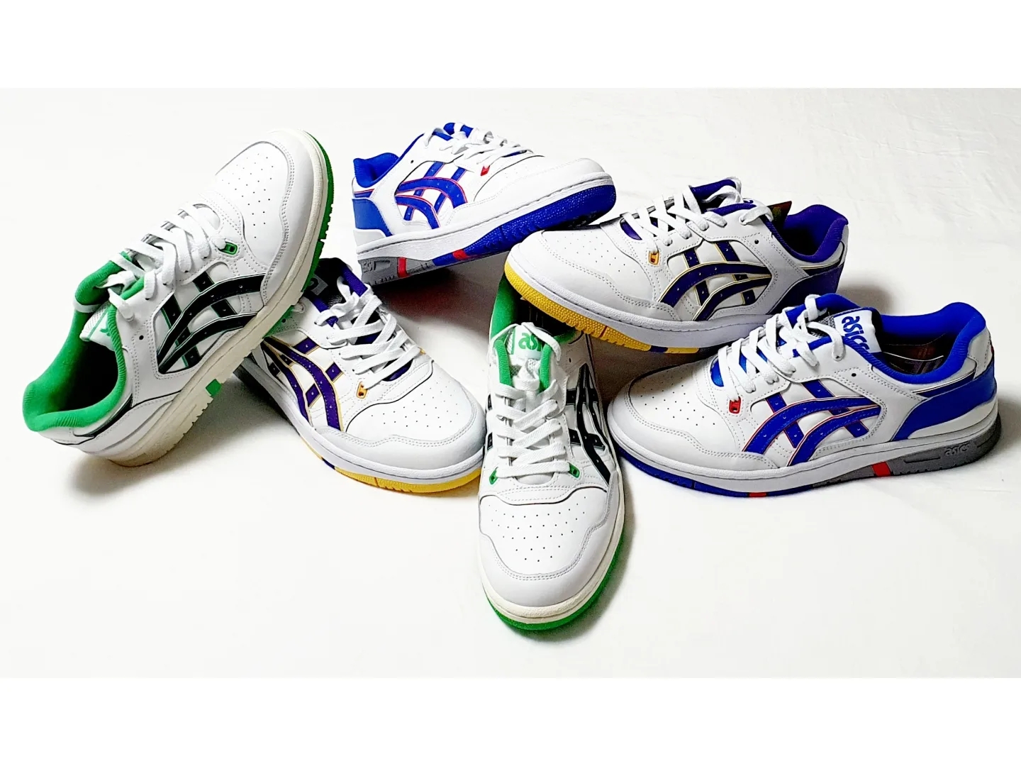 Asics EX89 White French Blue, Asics EX89 White Gentry Purple 착용 스타일 - 2