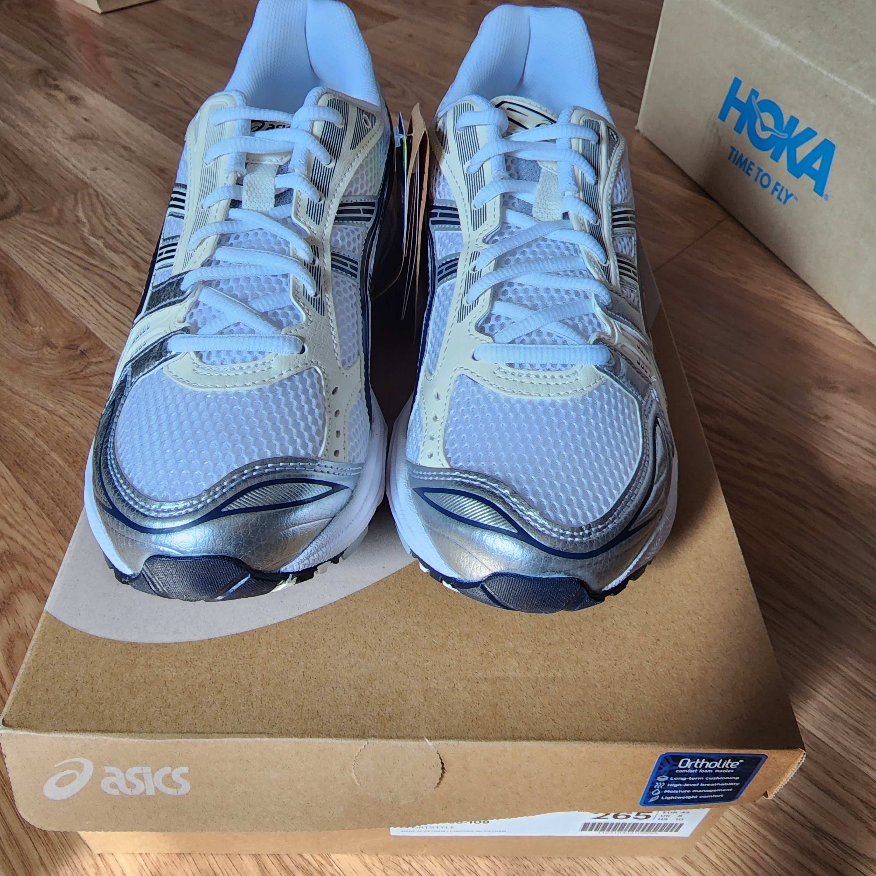 (W) Asics Gel-Kayano 14 White Midnight 착용 스타일 - 3