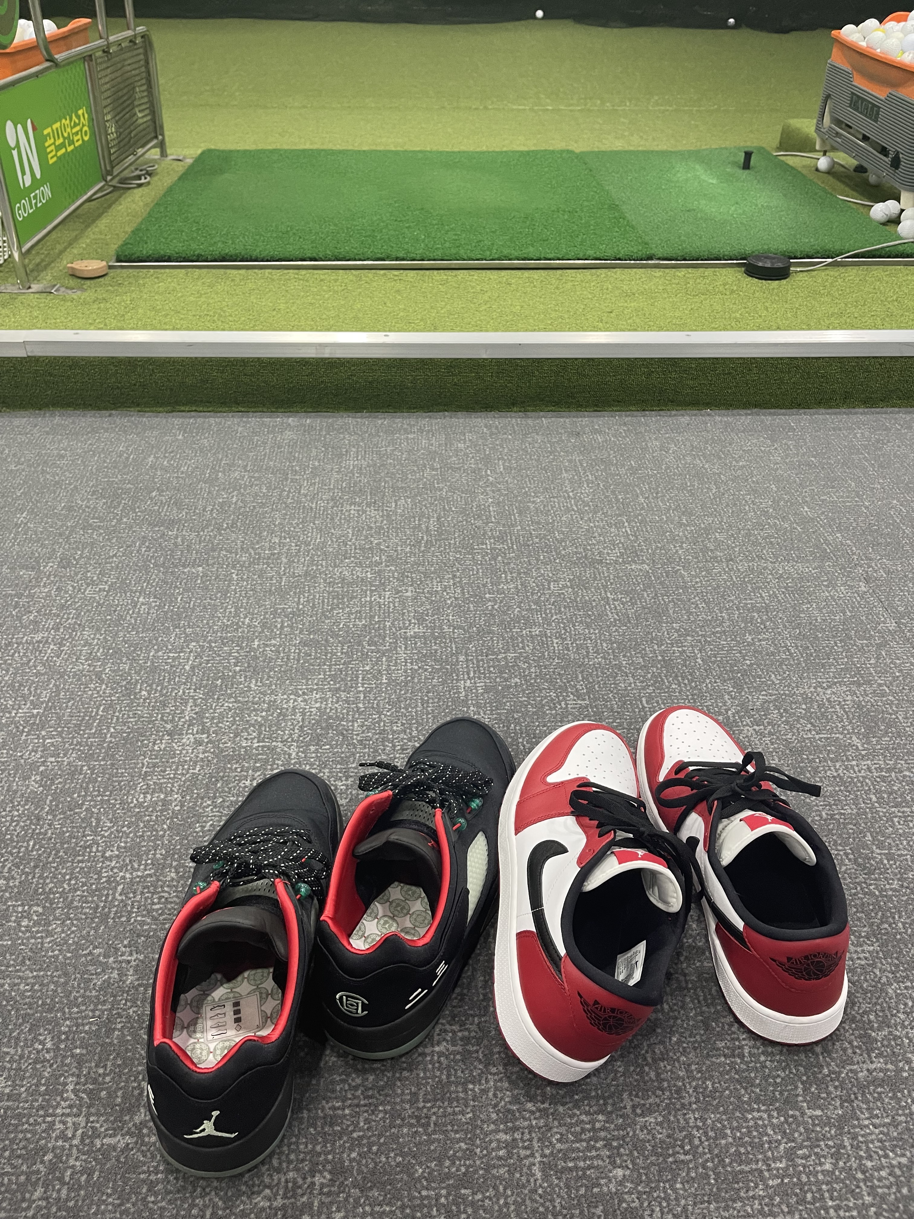 Jordan 1 Low Golf Chicago, Jordan 5 x Clot Retro Low SP Anthracite 착용 스타일