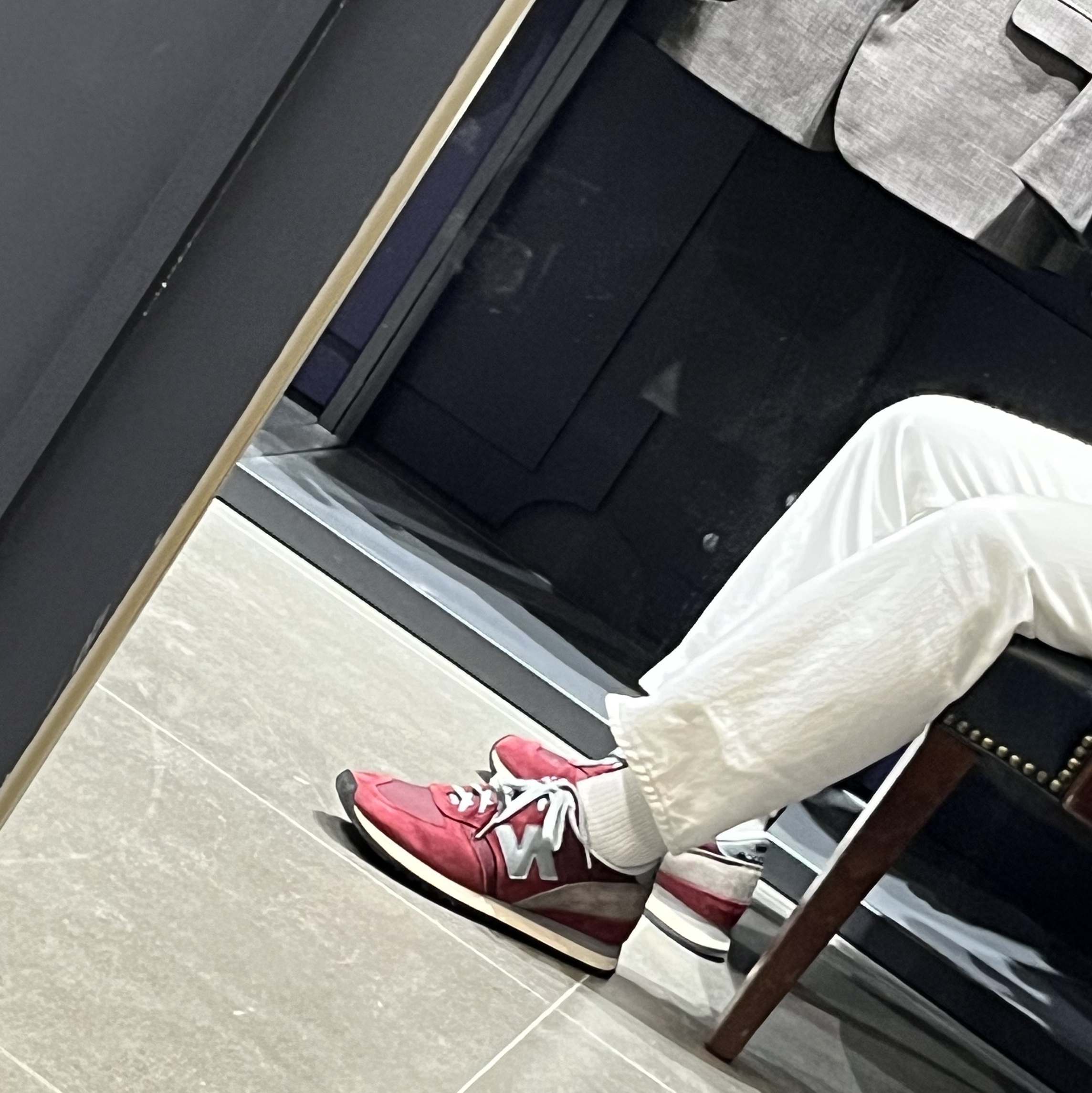 New Balance 730 Made in UK 40th Anniversary Burgundy 착용 스타일