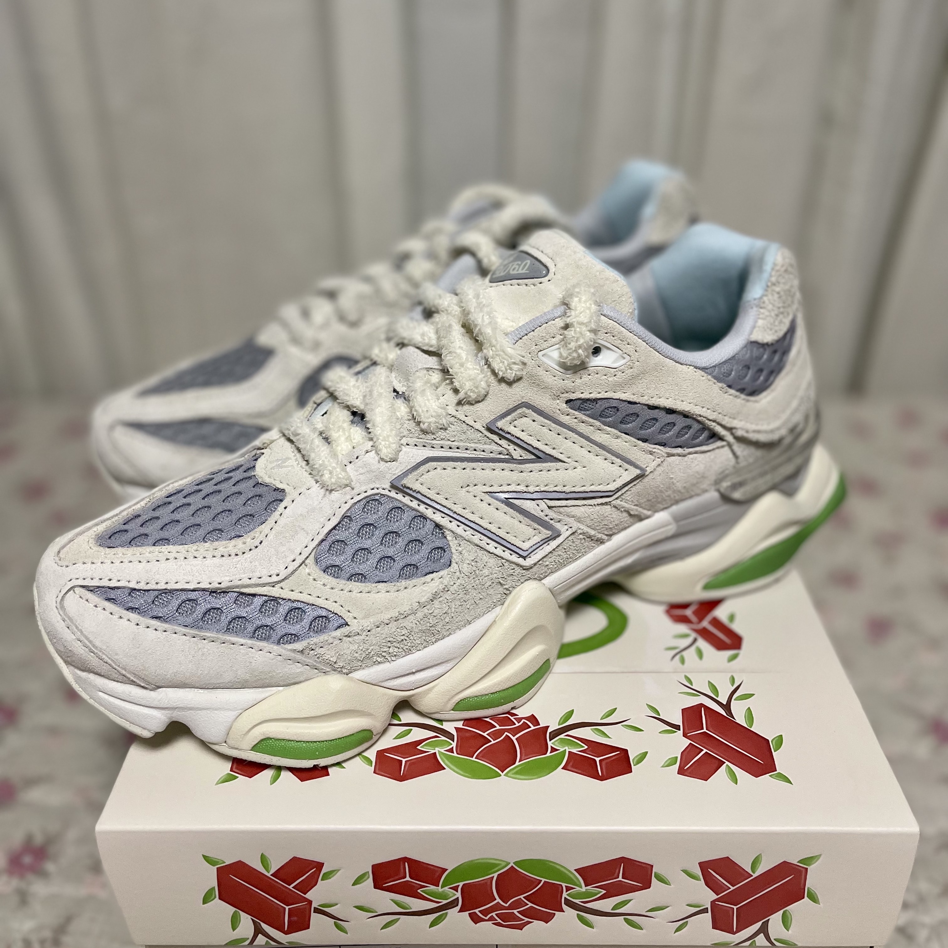New Balance x Bricks & Wood 9060 Angora Rain Cloud 착용 스타일