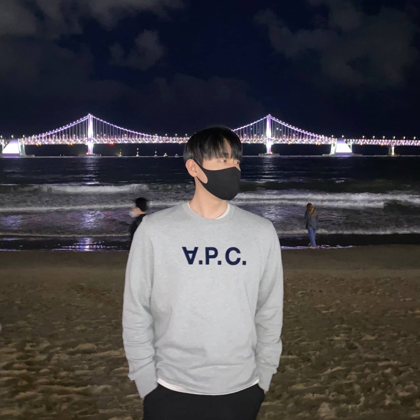 A.P.C. VPC Sweatshirt Heather Grey 착용 스타일