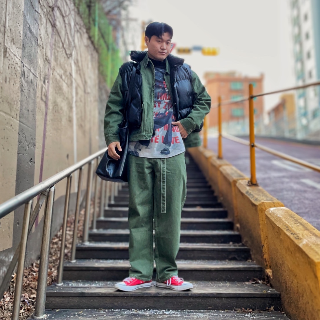 Converse Chuck Taylor All Star Core High Red 착용 스타일
