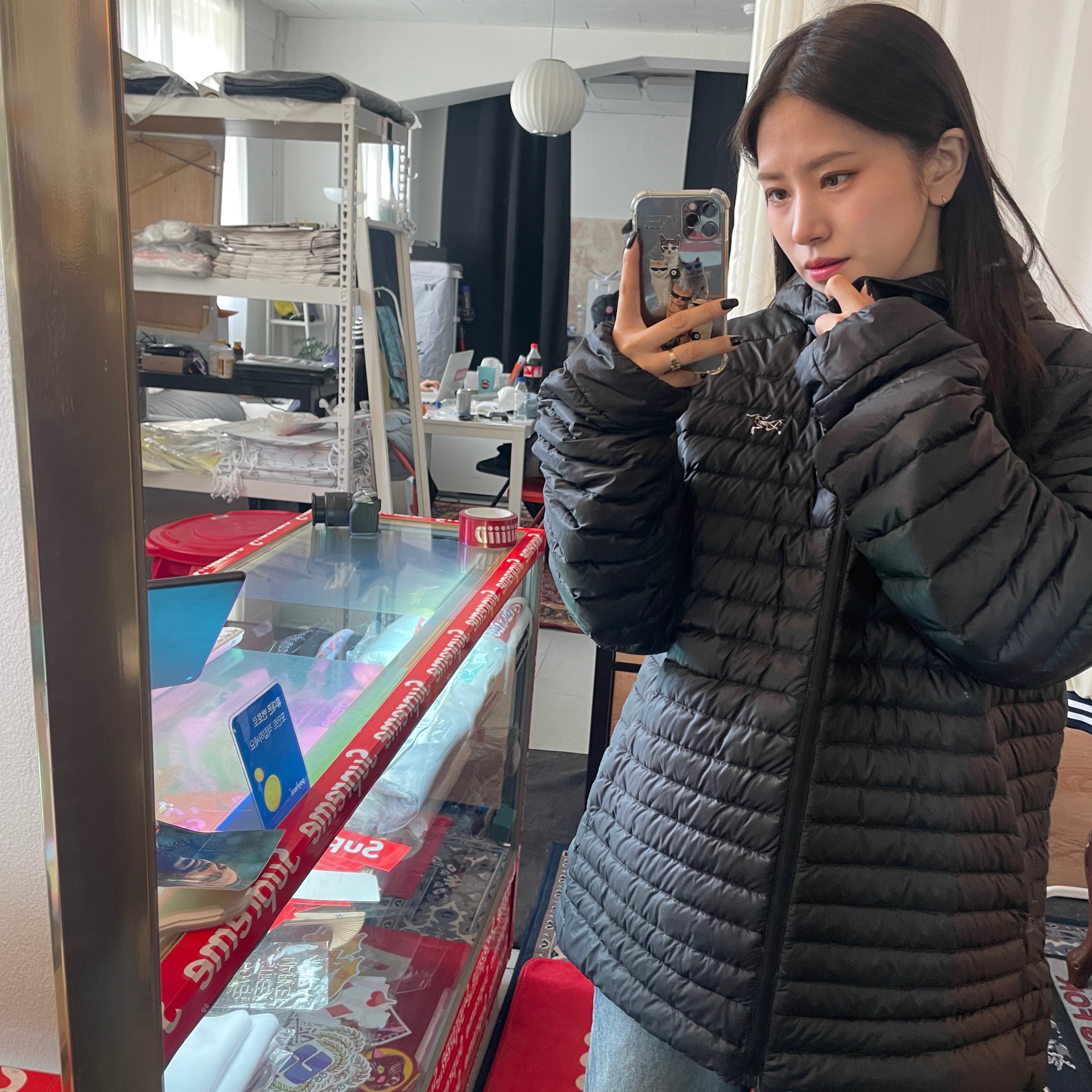 Arc'teryx Cerium Hoody Black 착용 스타일