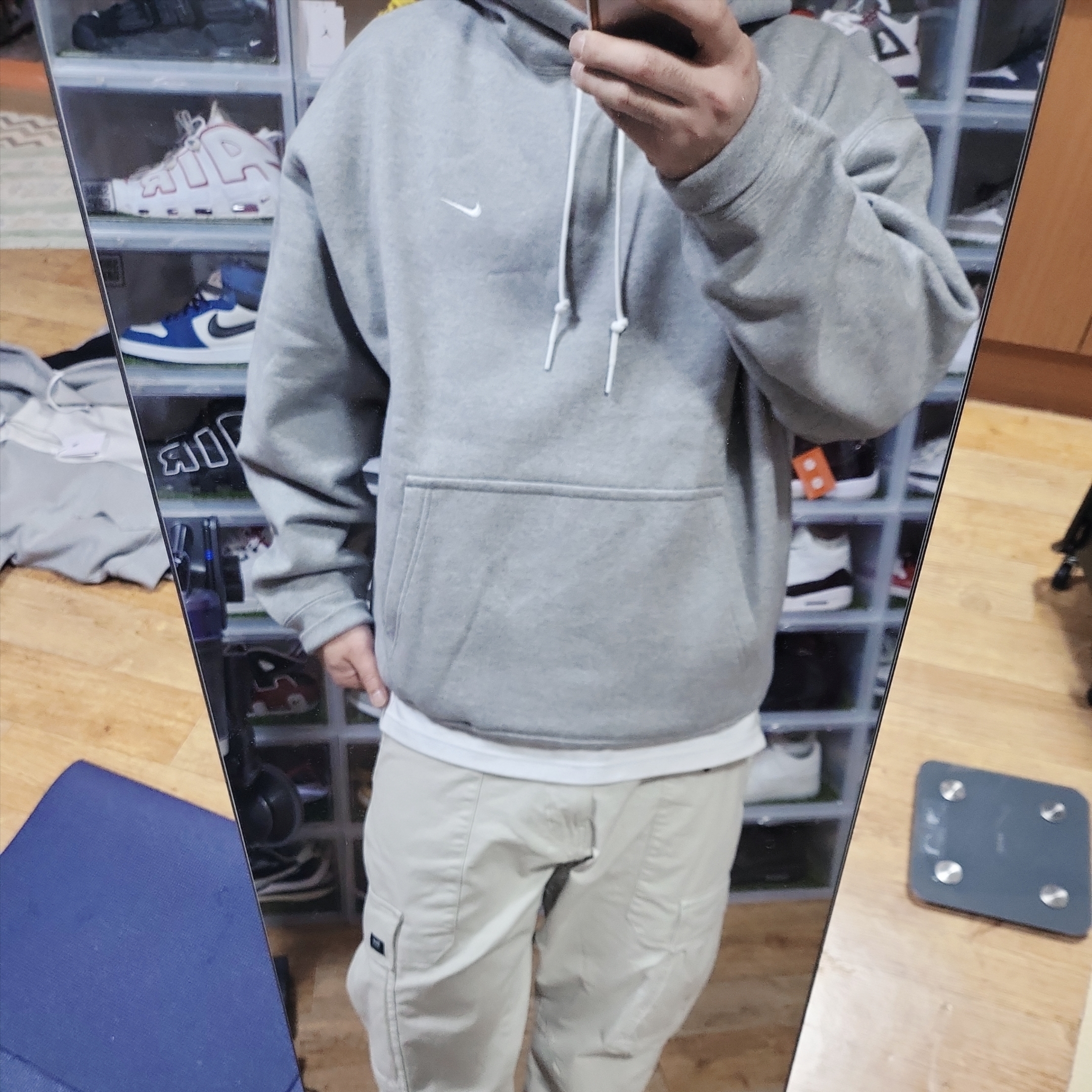 Nike NRG Solo Swoosh Woven Track Jacket Black - Asia, Nike NRG Solo Swoosh Fleece Hoodie Black White - US/EU 착용 스타일 - 5