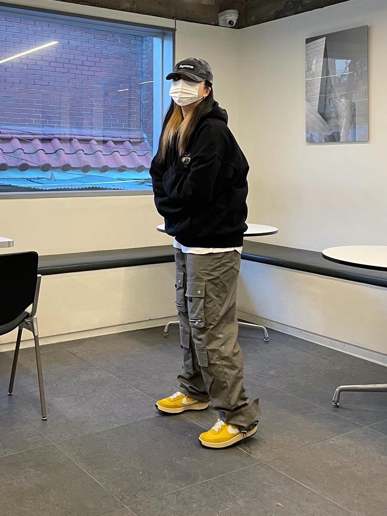 Nike x Tom Sachs General Purpose Shoe Archive, Supreme Military Camp Cap Black Prym1 Camo - 22SS 착용 스타일 - 1