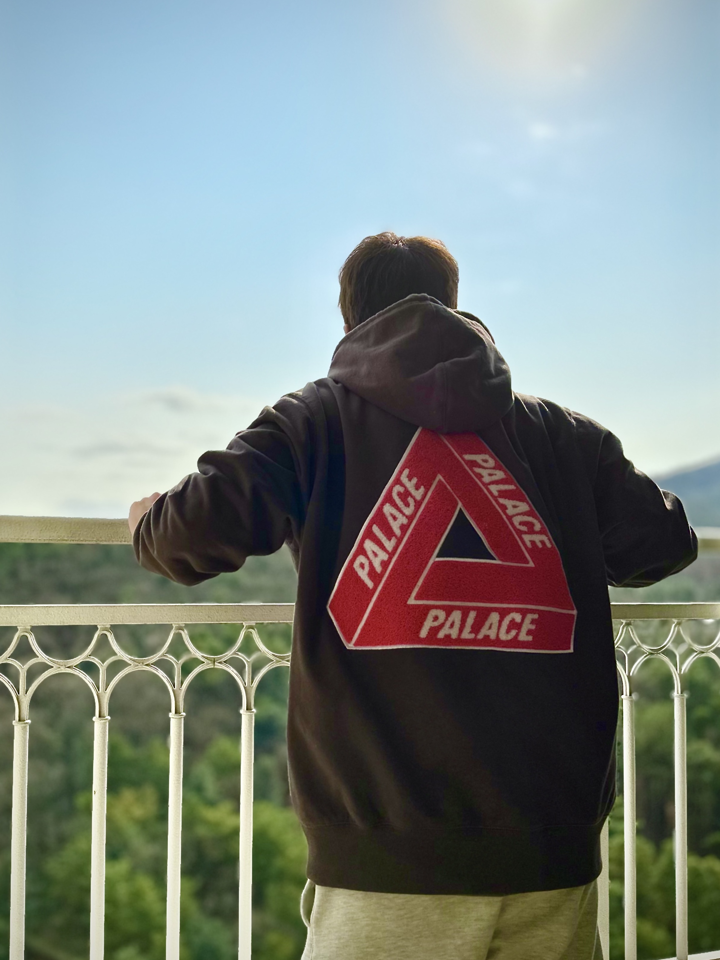 Palace Tri-Chenille Hood Brown - 21FW 착용 스타일