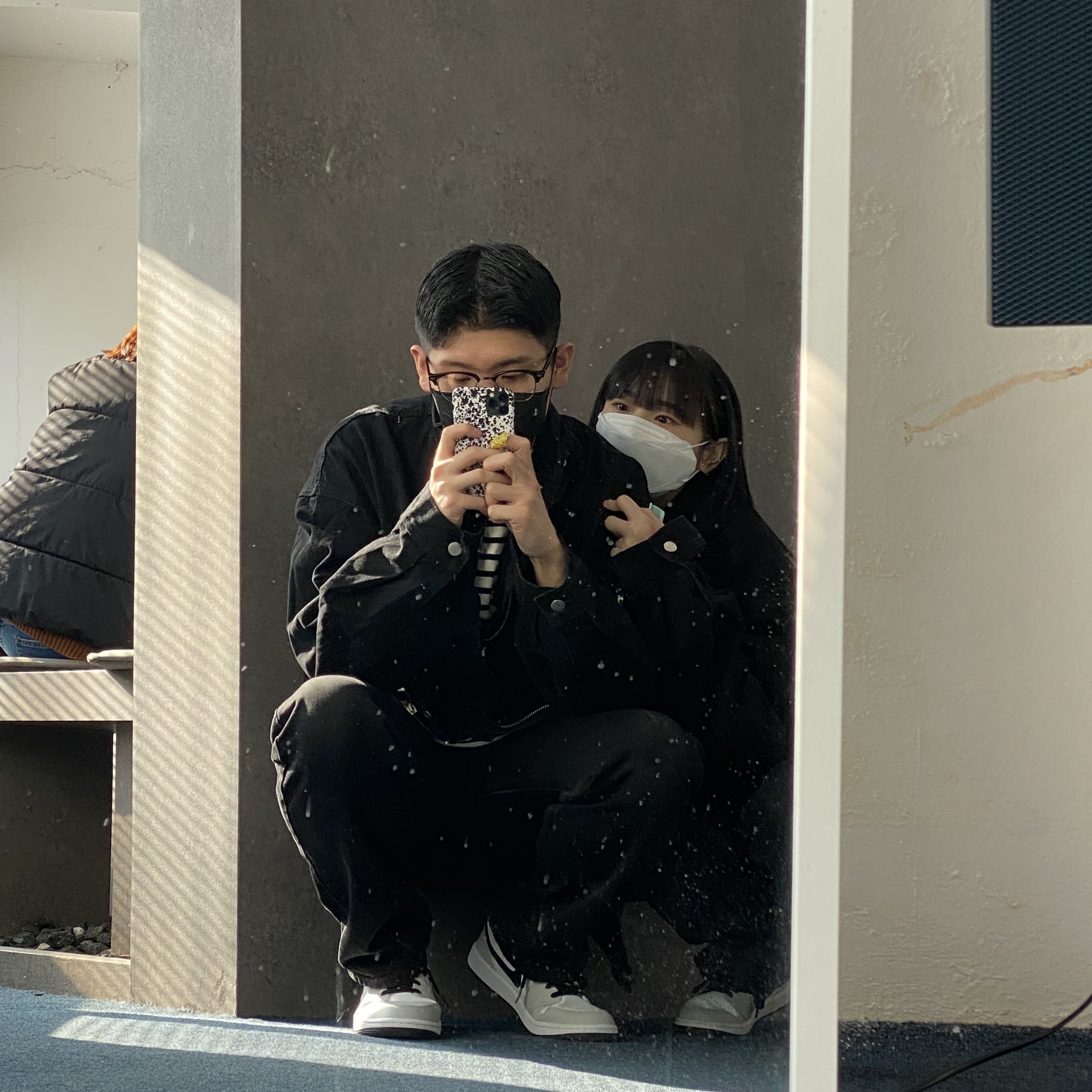 (W) Jordan 1 Mid Grey Fog 착용 스타일 - 2