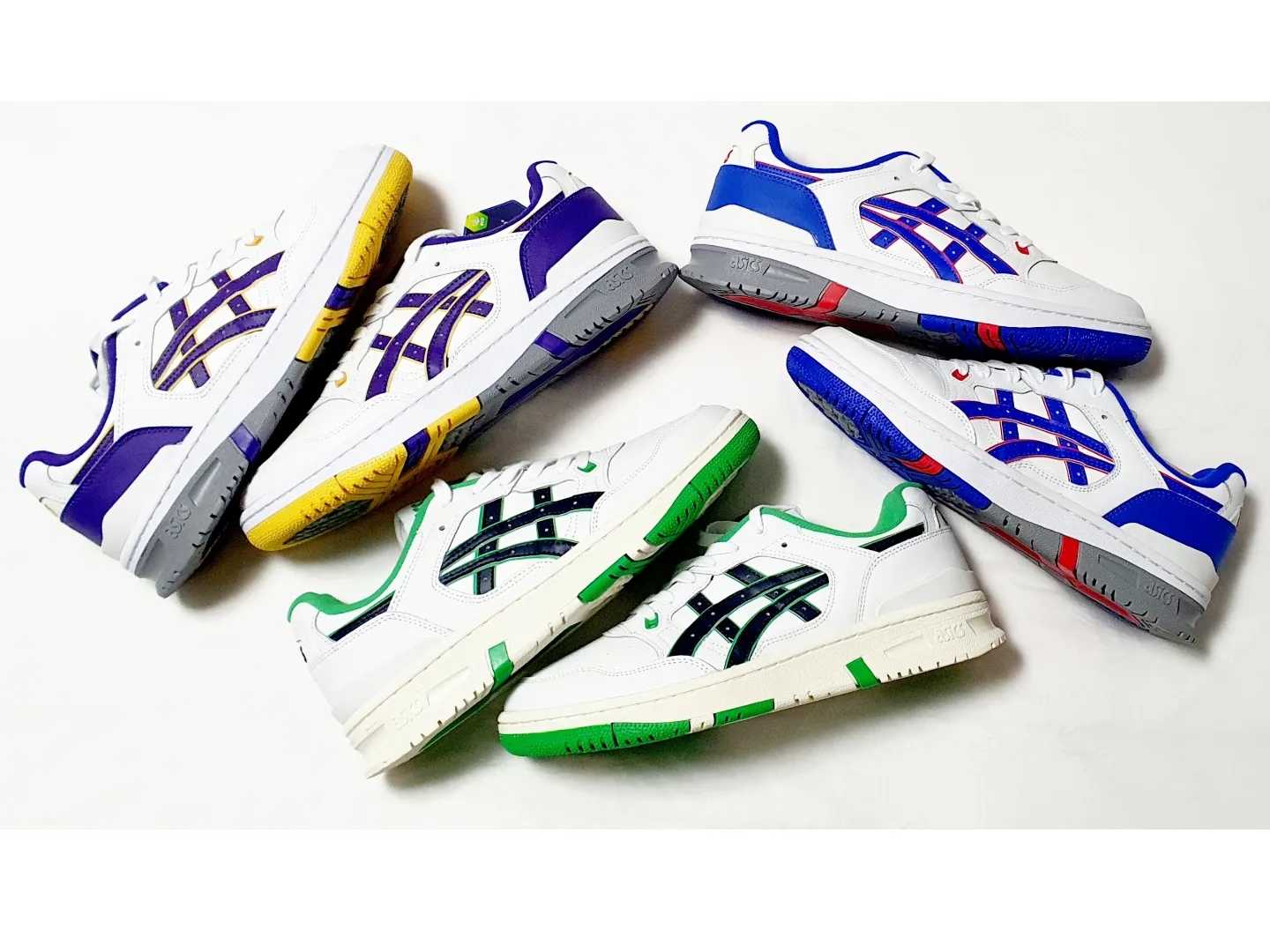 Asics EX89 White French Blue, Asics EX89 White Gentry Purple 착용 스타일 - 3