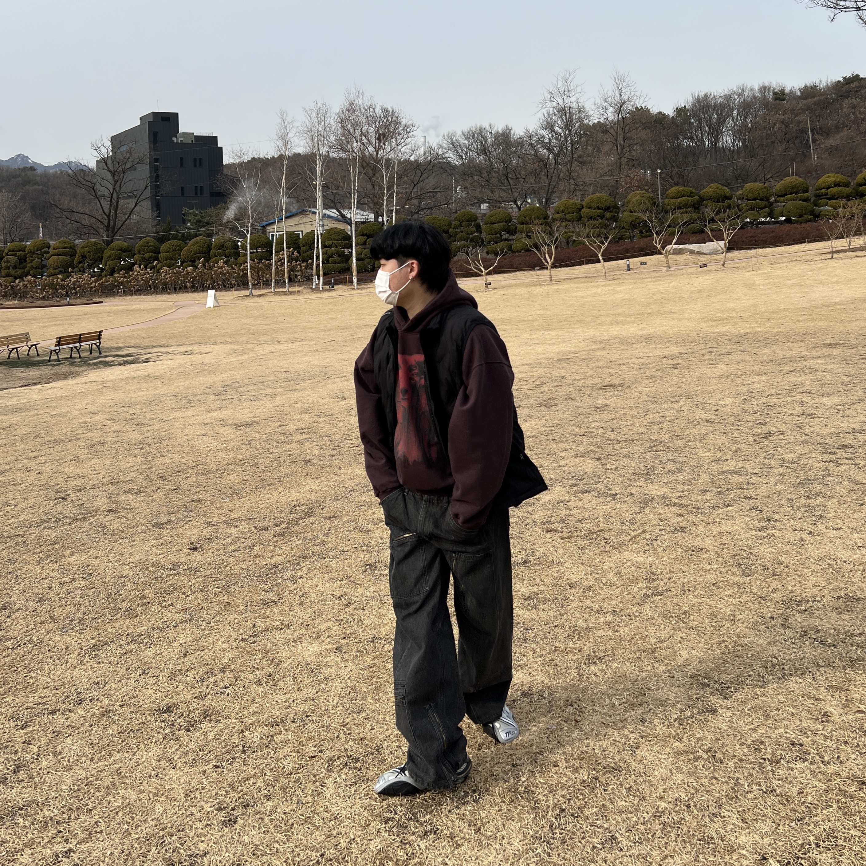 Undermycar Perdition Oglavaeil Hoodie Ox Blood - 22FW, Balenciaga Tyrex Sneakers Black Grey 착용 스타일 - 1