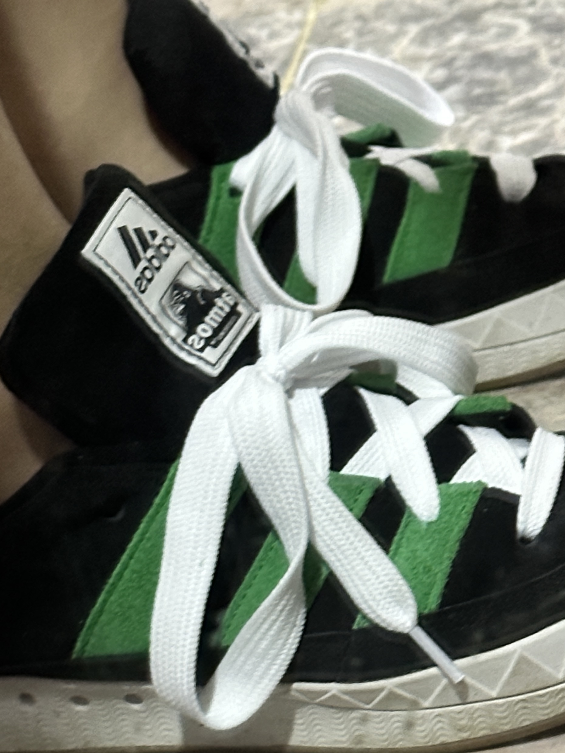 Adidas x Atmos x XLarge Adimatic Core Black Green 착용 스타일