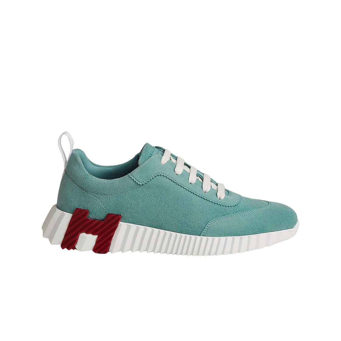 (W) 에르메스 바운싱 스니커즈 스웨이드 고트스킨 & 베르 도으((W) Hermes Bouncing Sneakers Suede Goatskin & Vert Deau) - 1