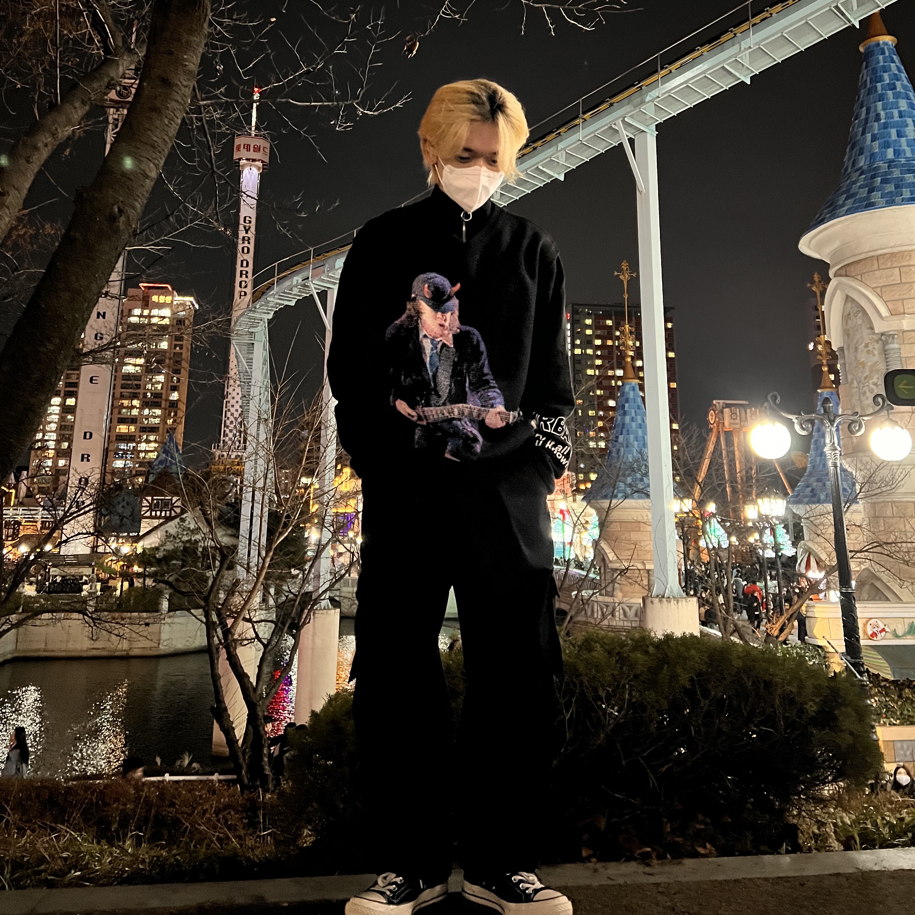 Converse Chuck 70 Hi Black 착용 스타일 - 1