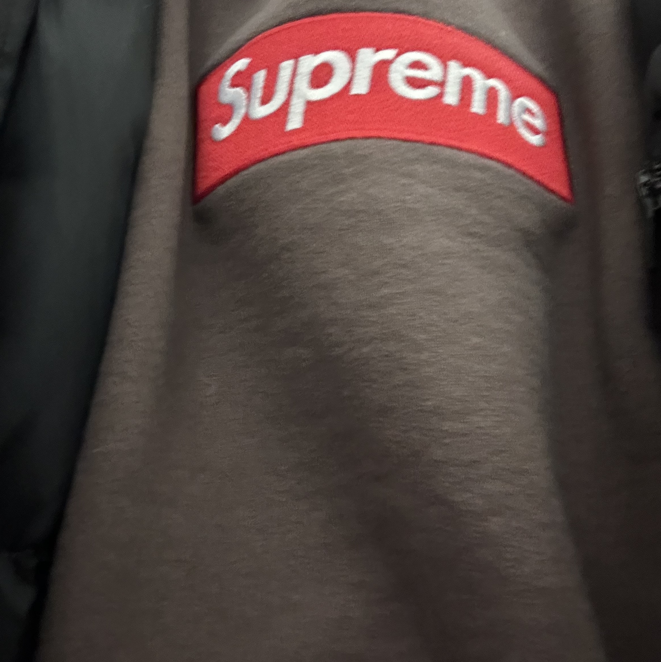 Supreme Box Logo Crewneck Brown - 22FW 착용 스타일
