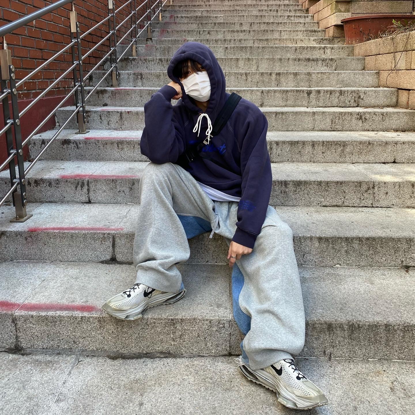 Our Legacy x Byredo Work Shop Hood Byproduct Dark Blue 착용 스타일